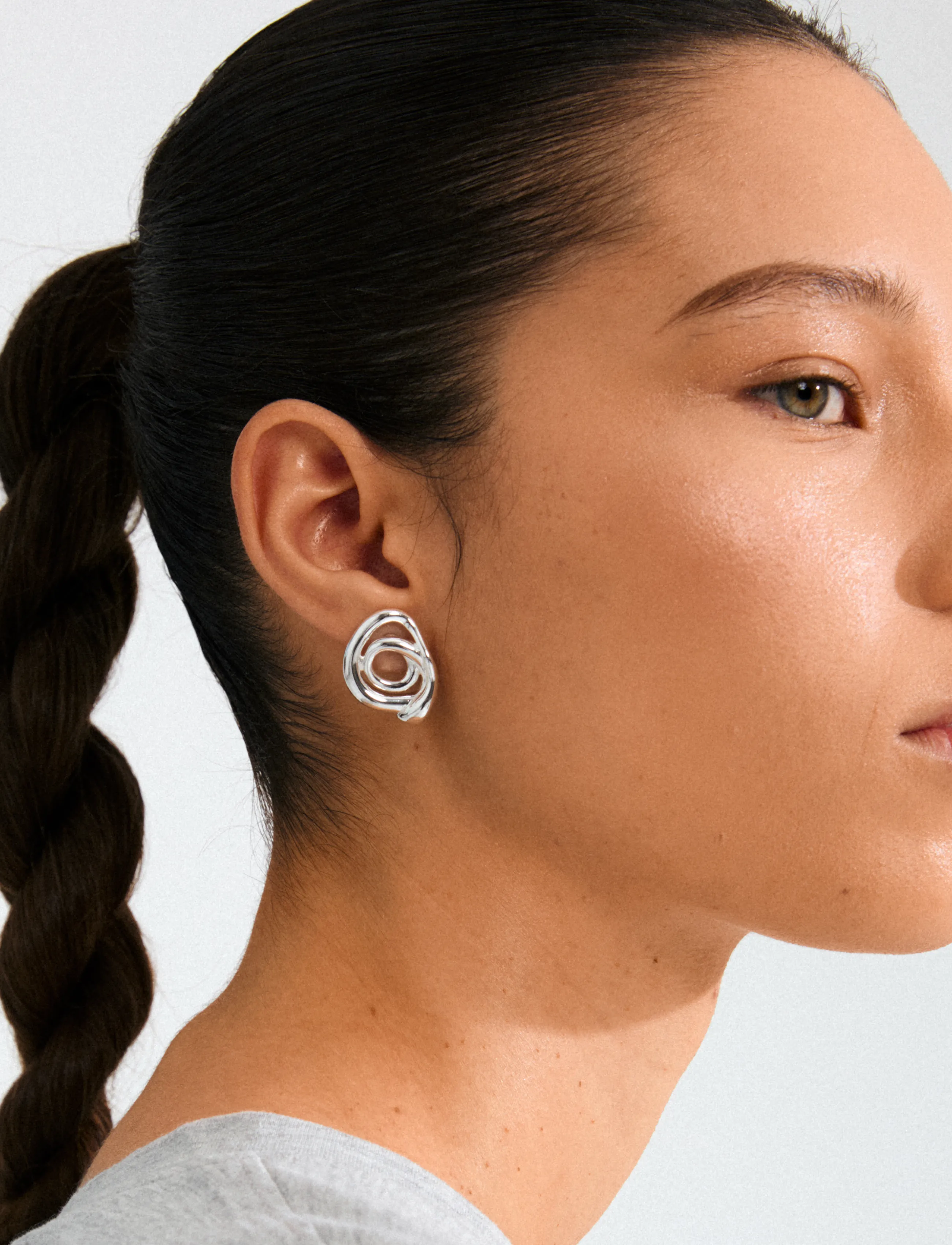 Pilgrim Unfold Earrings Silver-Plated, One Size, Earrings, Silber - Studs, Frauen