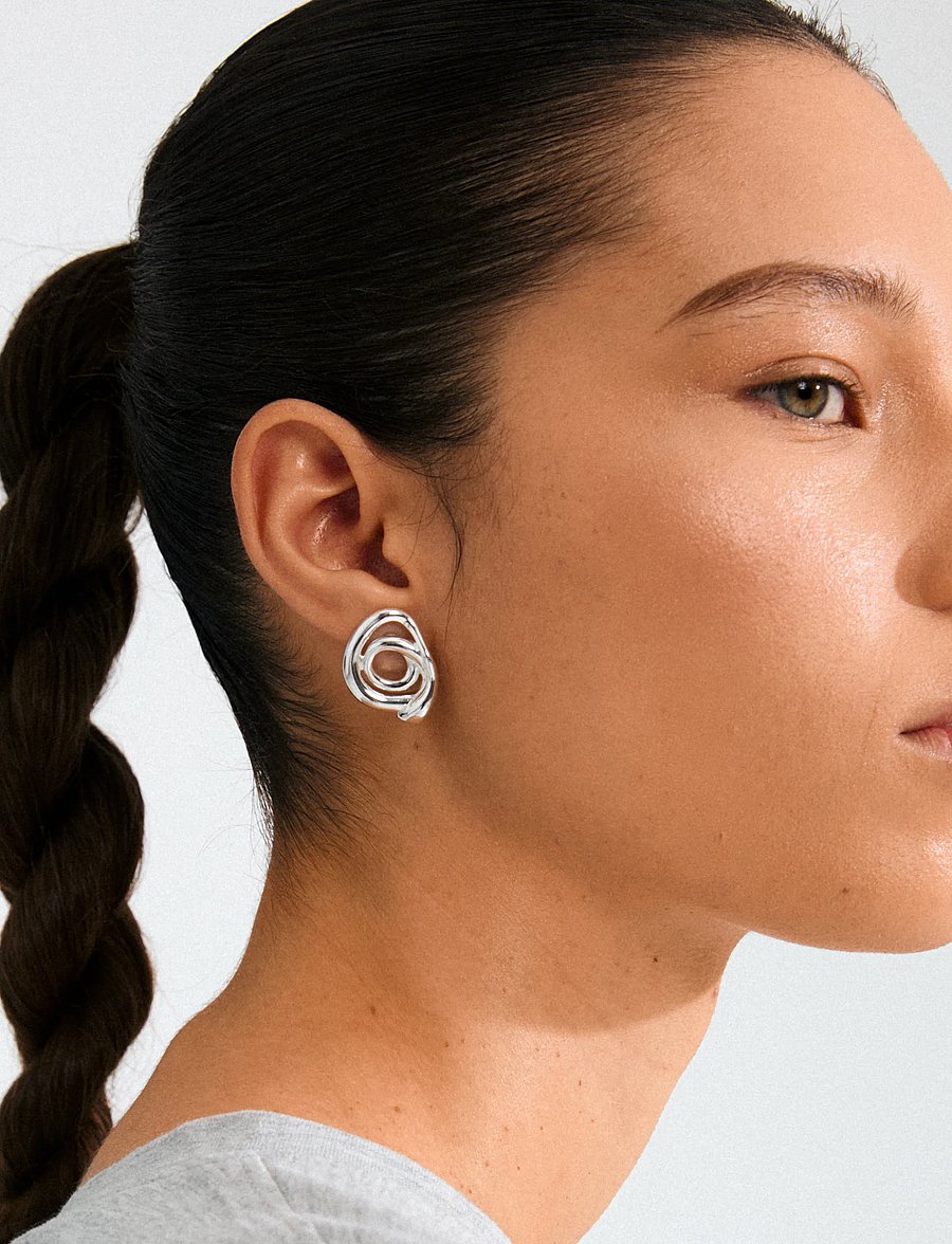 Pilgrim - UNFOLD earrings silver-plated - små øredobber - silver plated - 0