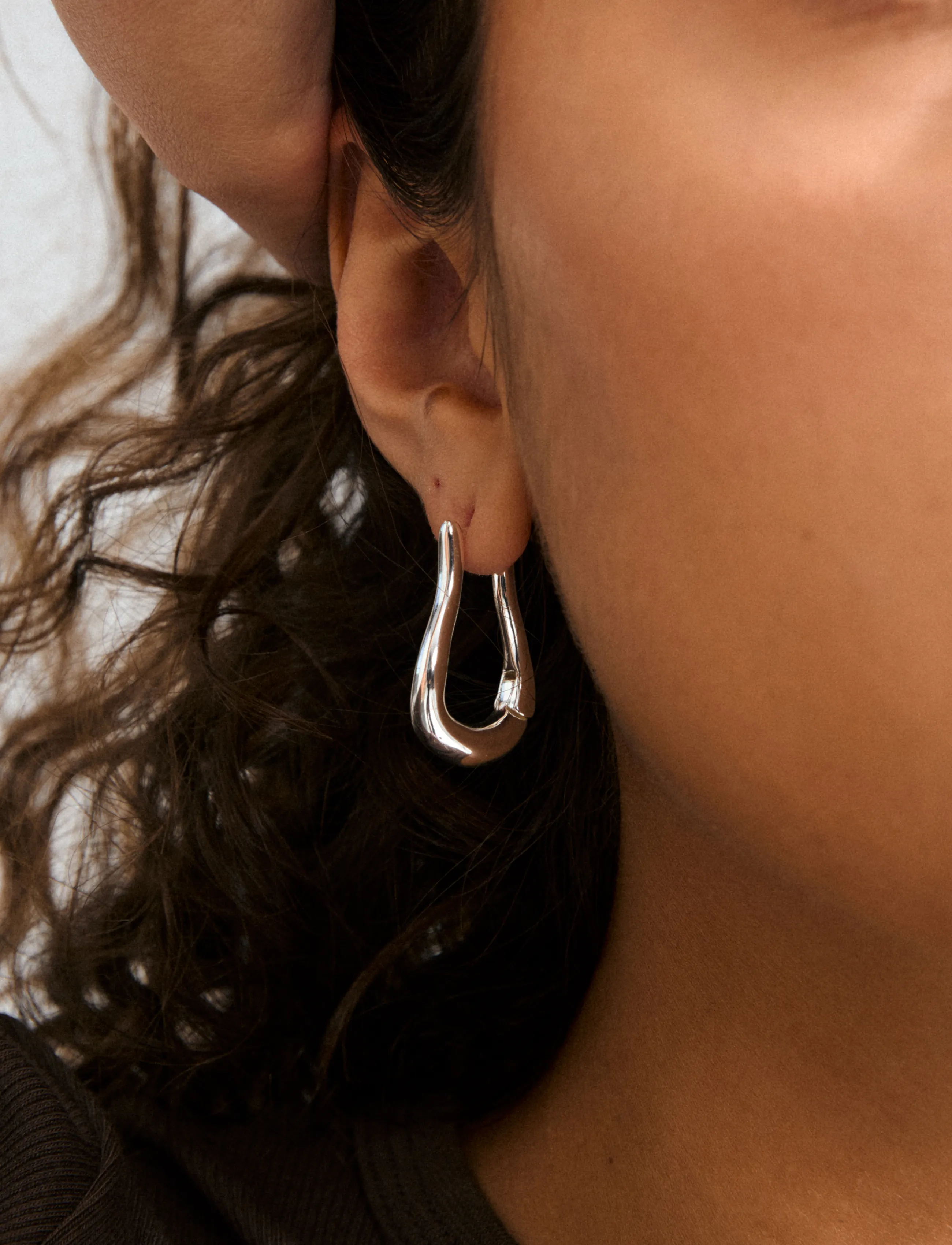 Pilgrim Unfold Hoops Silver-Plated, One Size, Earrings, Silber - Hoops, Frauen