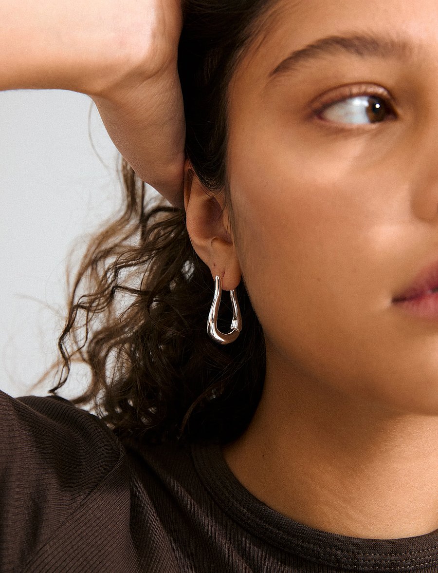 Pilgrim - UNFOLD hoops silver-plated - Øreringer - silver plated - 2