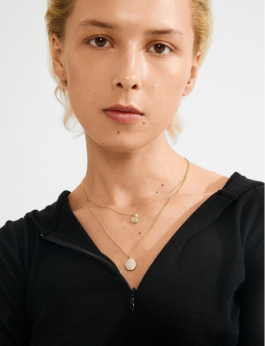 Pilgrim - SHIFT necklace 2-in-1 set, gold-plated - kedjehalsband - gold plated - 0