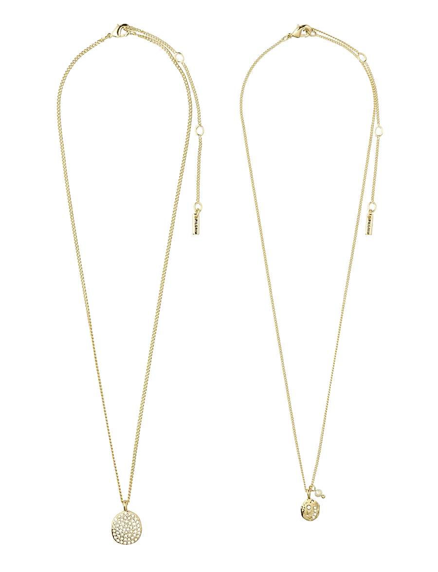 Pilgrim - SHIFT necklace 2-in-1 set, gold-plated - kedjehalsband - gold plated - 2