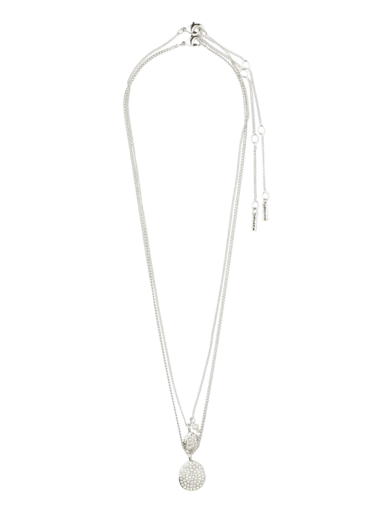 Pilgrim - SHIFT necklace 2-in-1 set, silver-plated - perlekæder - silver plated - 2