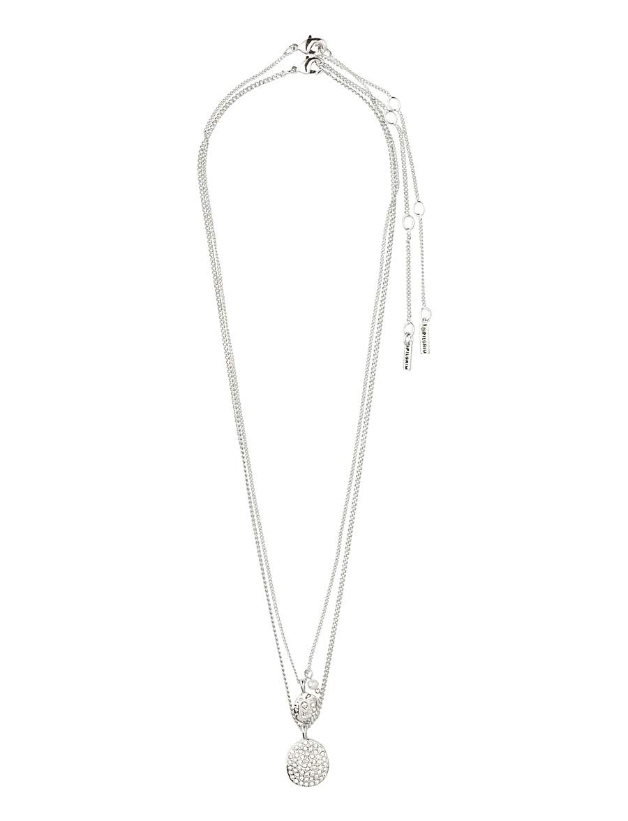 Pilgrim - SHIFT necklace 2-in-1 set, silver-plated - perlekæder - silver plated - 2