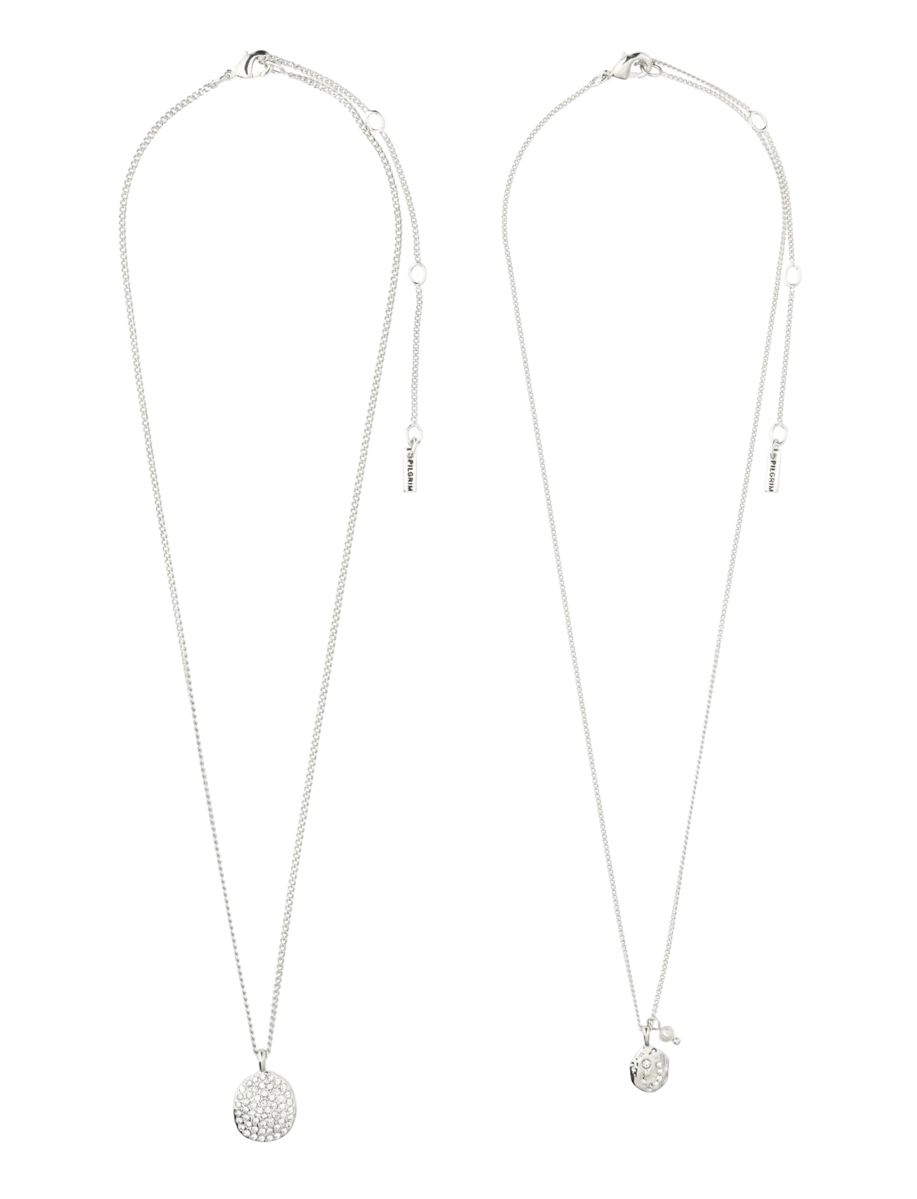 Pilgrim - SHIFT necklace 2-in-1 set, silver-plated - perlekæder - silver plated - 3