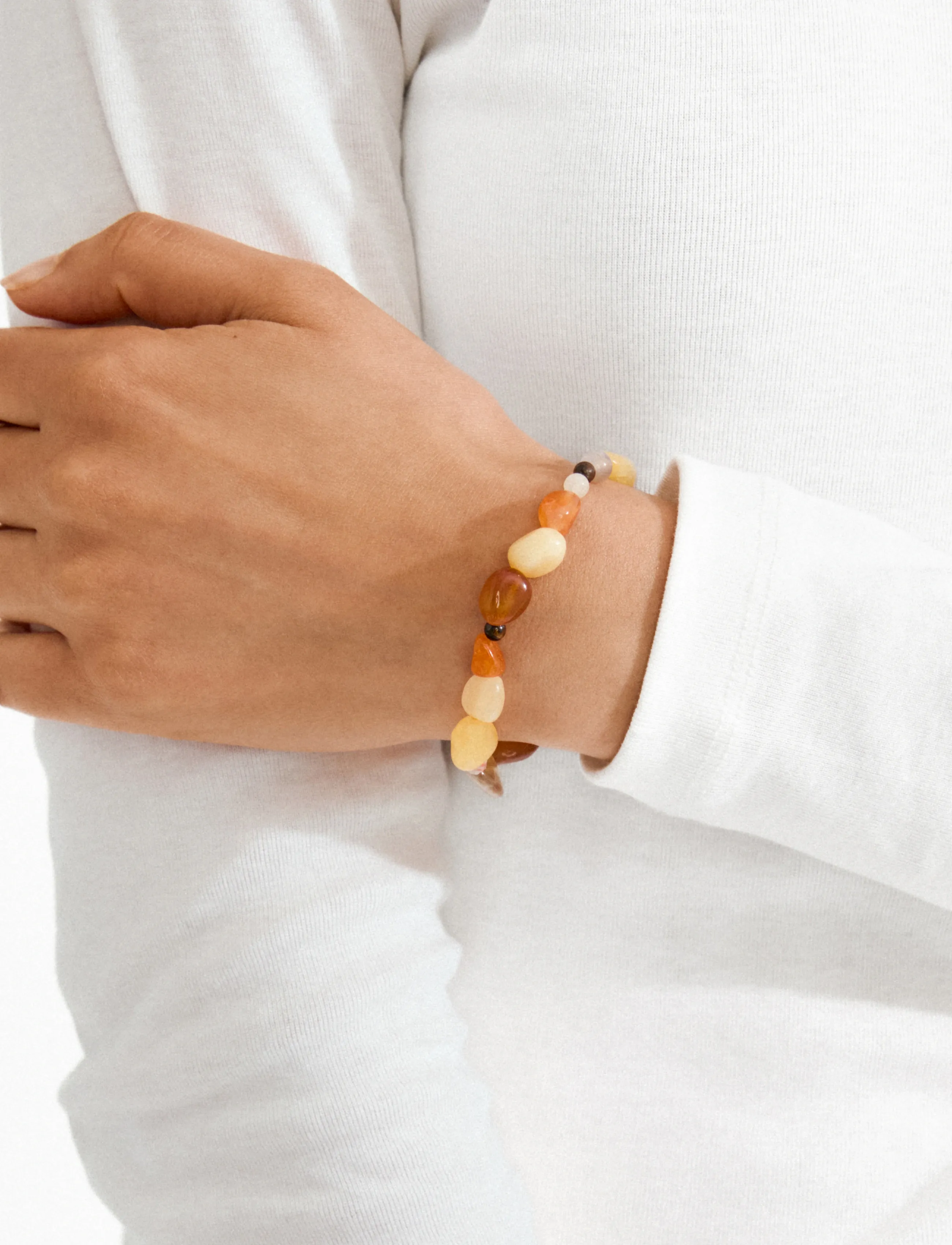 Pilgrim - IRIS bracelet sand/multi - pärlitest käevõru - silver plated - 2