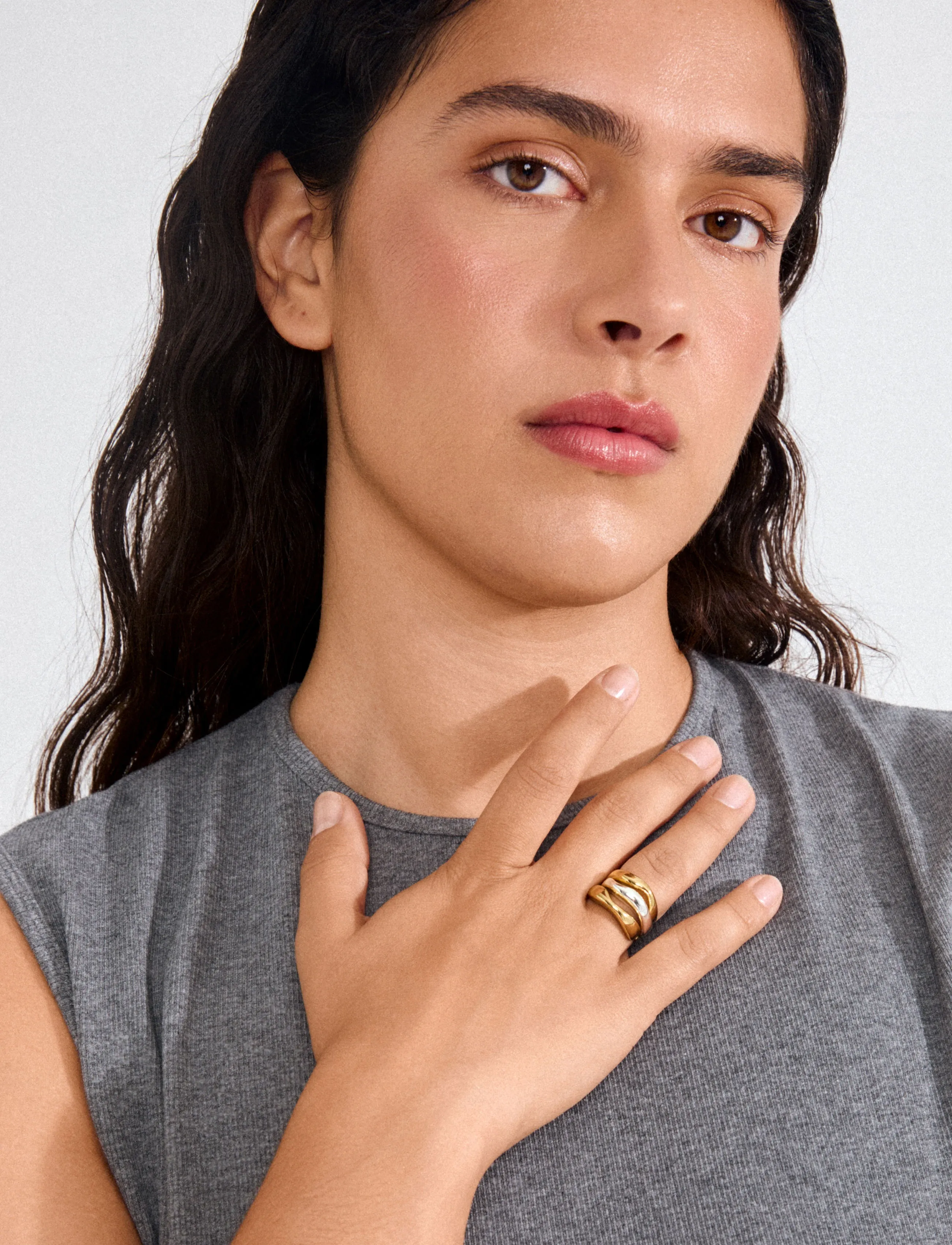 Pilgrim Nova Rings 3-In-1 Set, Gold-Plated, One Size, Gold, Smykker > Ringe, Dame