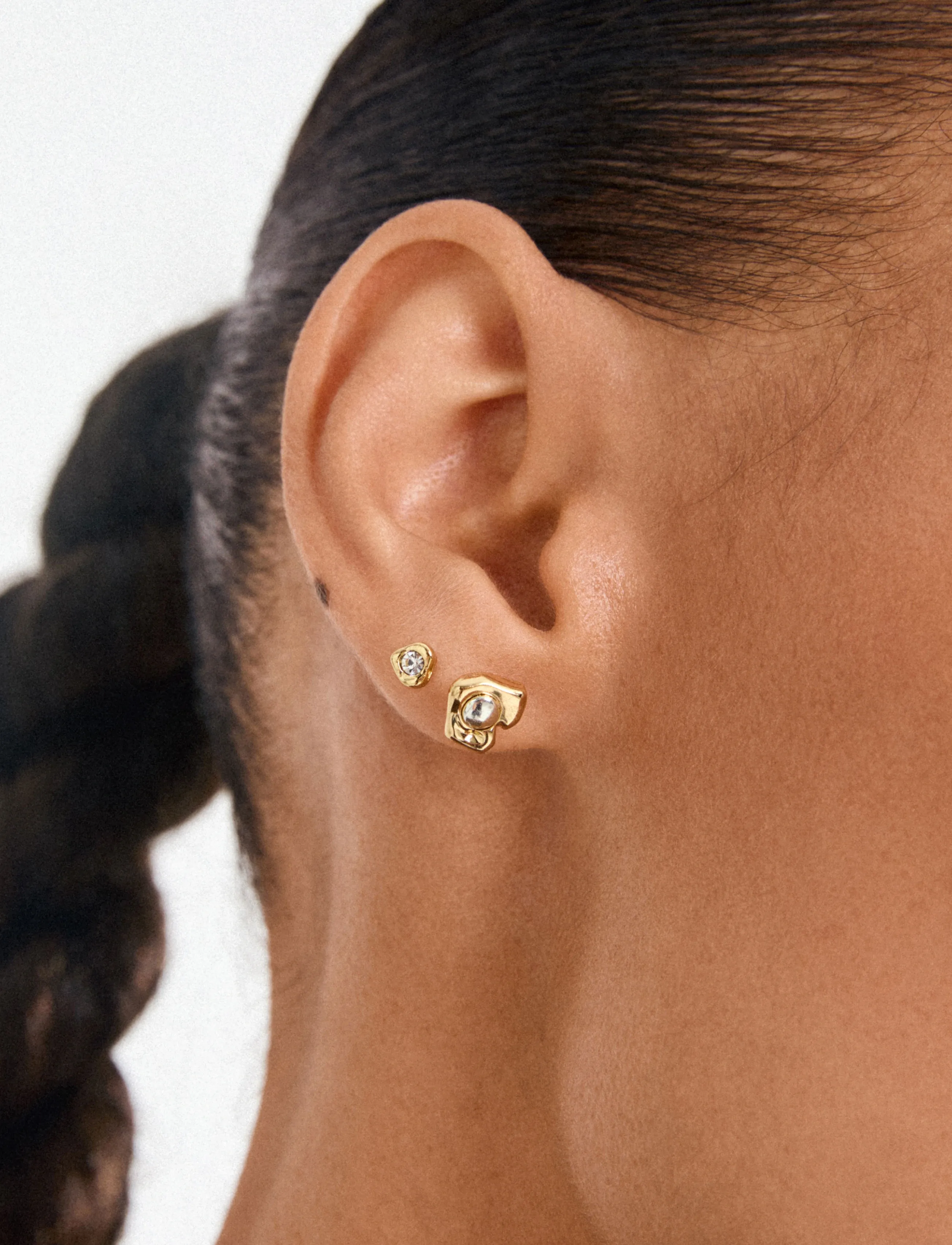 Pilgrim - NOVA earrings 2-in-1 set, gold-plated - naastkõrvarõngad - gold plated - 2