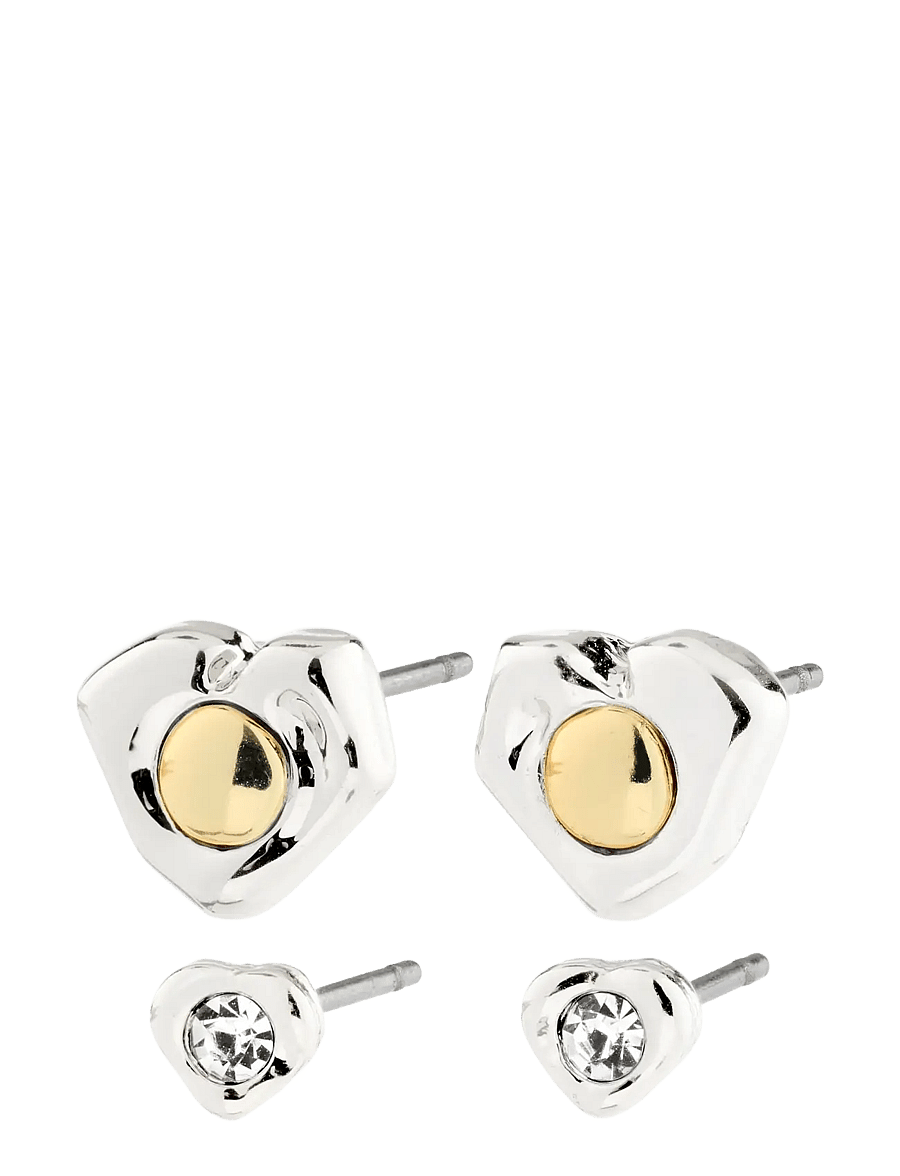 Pilgrim - NOVA earrings 2-in-1 set, silver-plated - naastkõrvarõngad - silver plated - 1