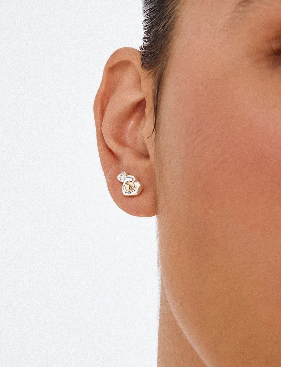 Pilgrim - NOVA earrings 2-in-1 set, silver-plated - naastkõrvarõngad - silver plated - 2