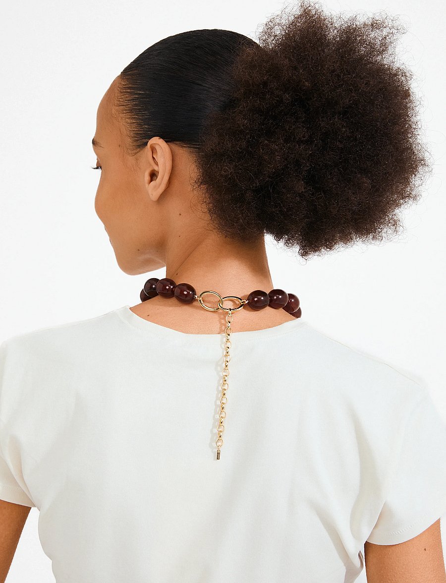 Pilgrim - STILL necklace gold-plated/brown - statement halskæder - gold plated - 3