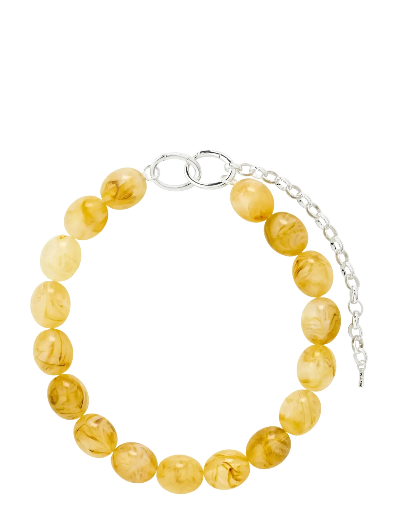 Pilgrim STILL necklace silver-plated/yellow - Išraiškingi vėriniai - SILVER PLATED / yellow