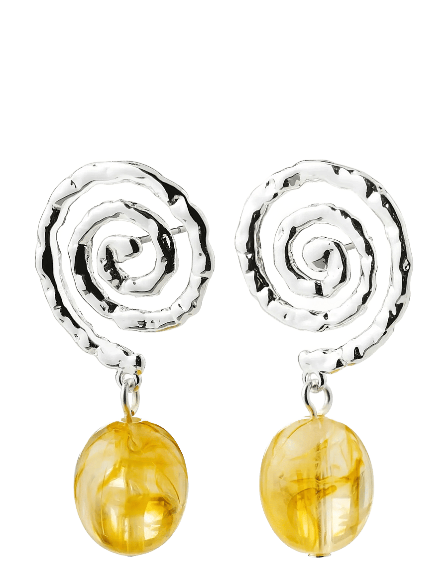 Pilgrim - STILL earrings silver-plated/yellow - silver plated - 1