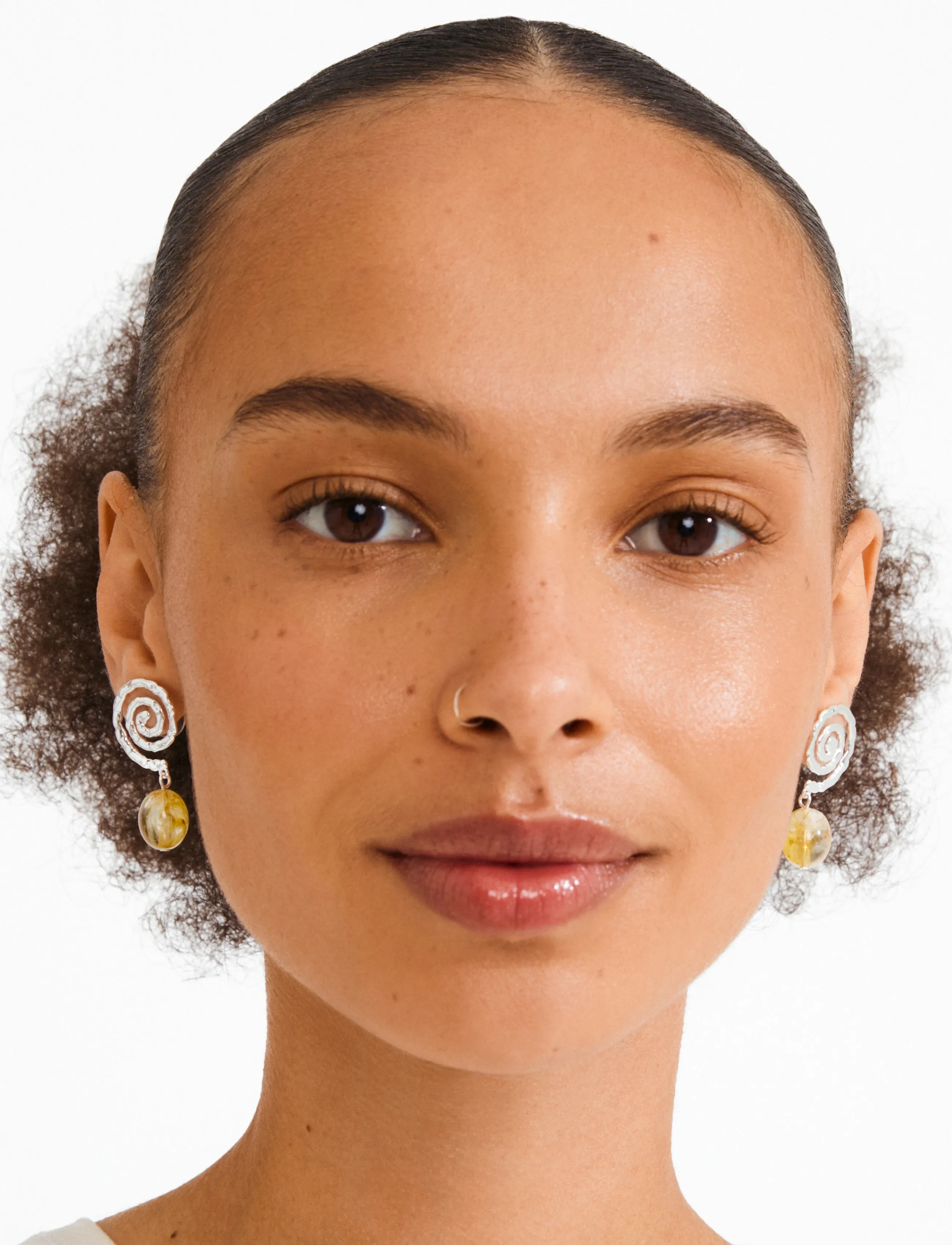 Pilgrim Still Earrings Silver-Plated/Yellow, One Size, Silver, Earrings > Statement Earrings, Dame