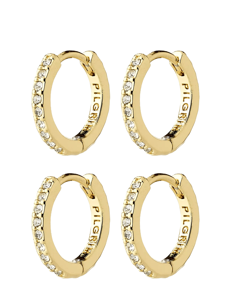 Pilgrim - ROOT earrings 2-in-1 set, gold-plated - kreolen - gold plated - 1