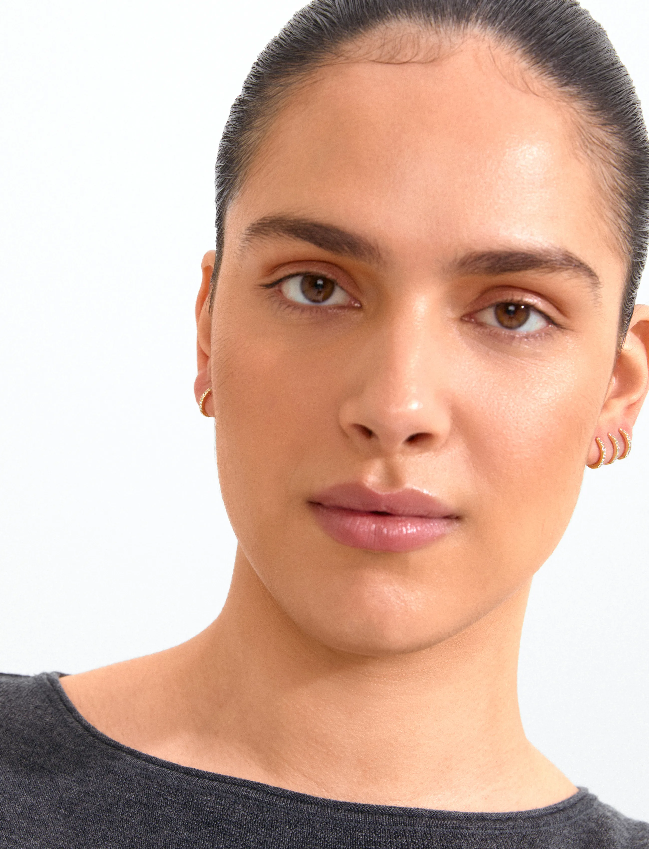Pilgrim - ROOT earrings 2-in-1 set, gold-plated - kreolen - gold plated - 2