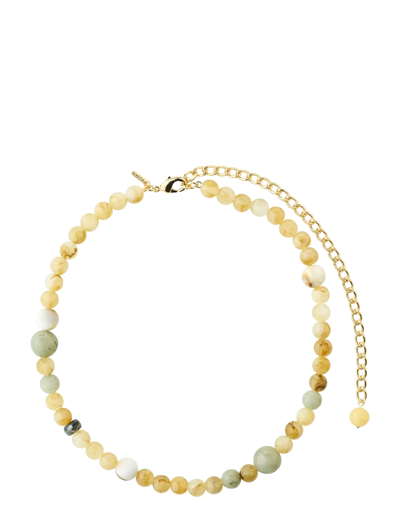 Pilgrim ROOT necklace gold-plated - Pilgrim - GOLD PLATED / cream
