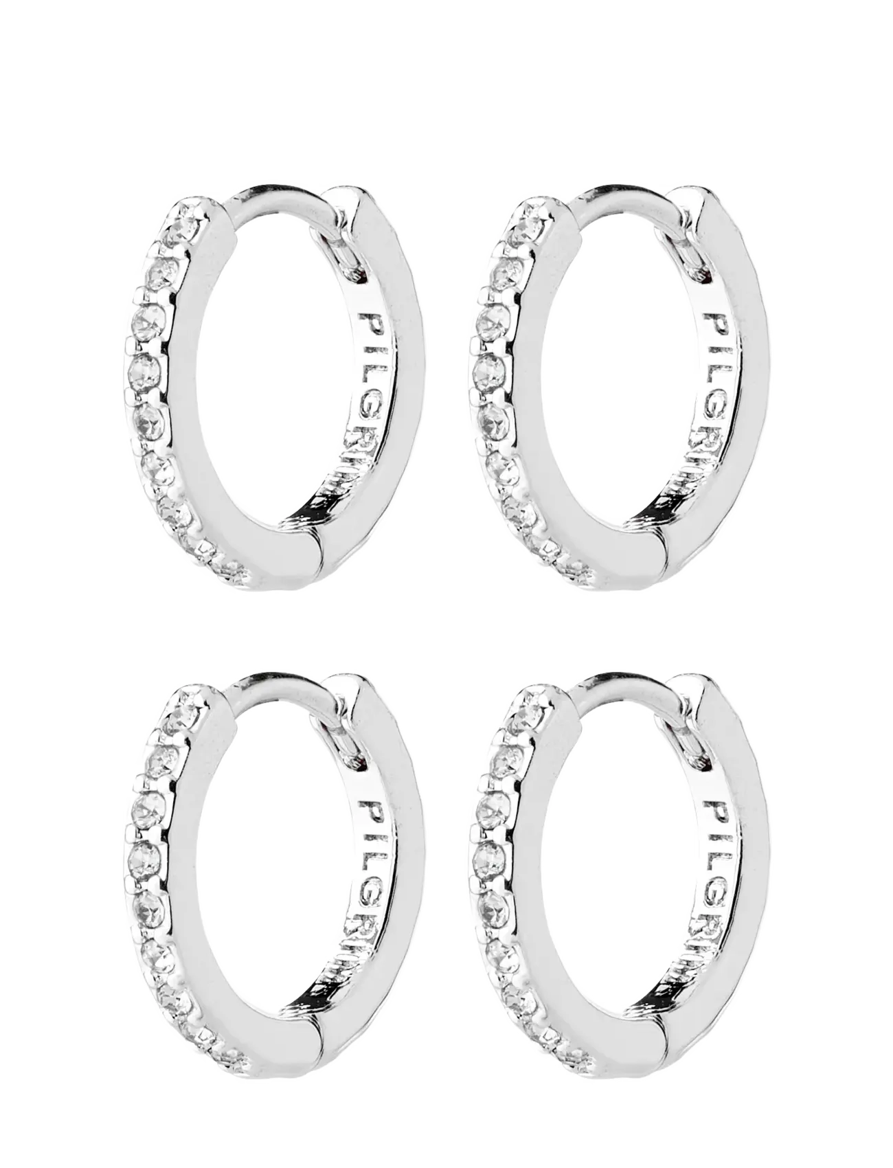Pilgrim ROOT earrings 2-in-1 set, silver-plated - Hoops - SILVER PLATED / silver