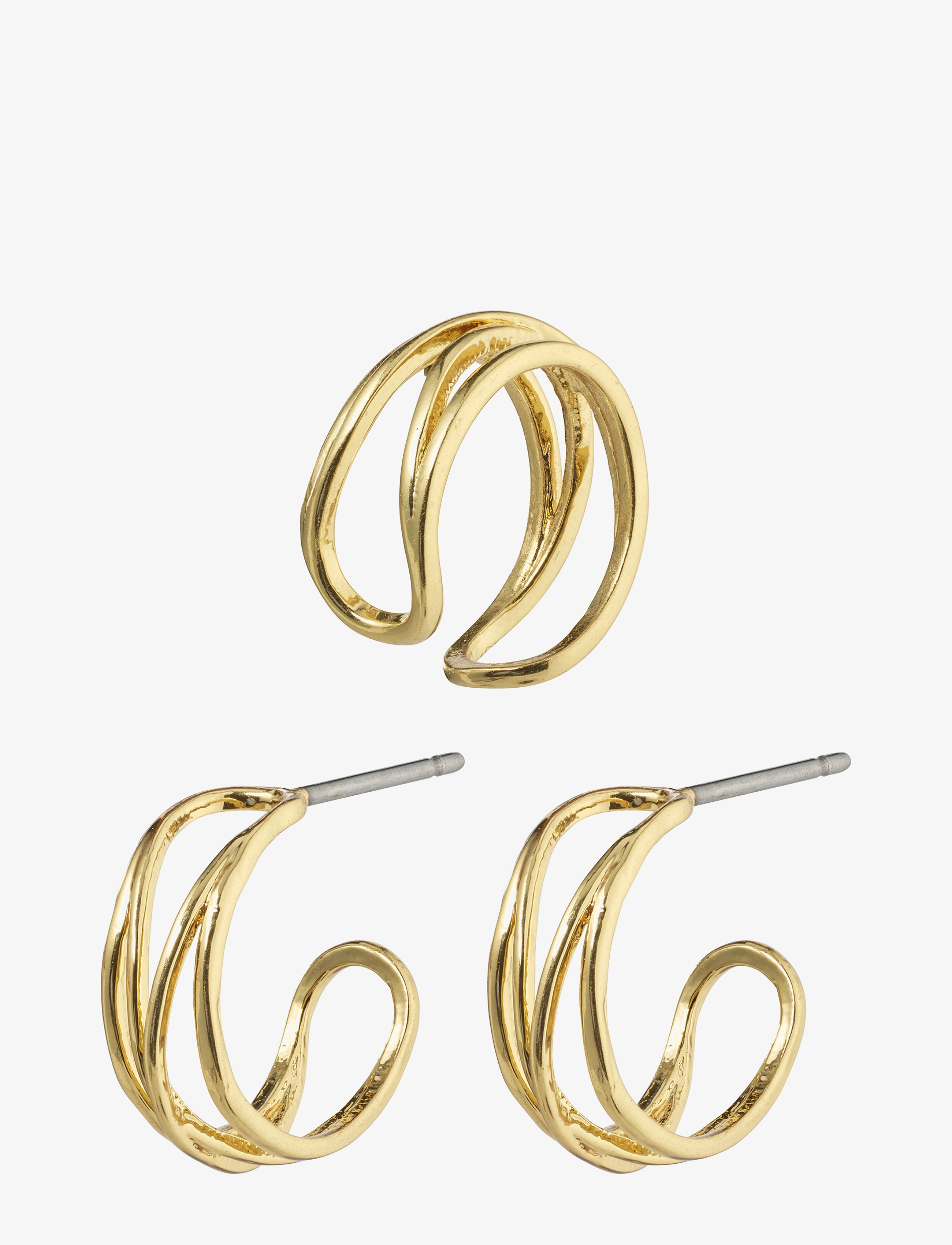 Pilgrim - NATIVE BEAUTY small huggie hoops and ear cuff - gold plated - 0