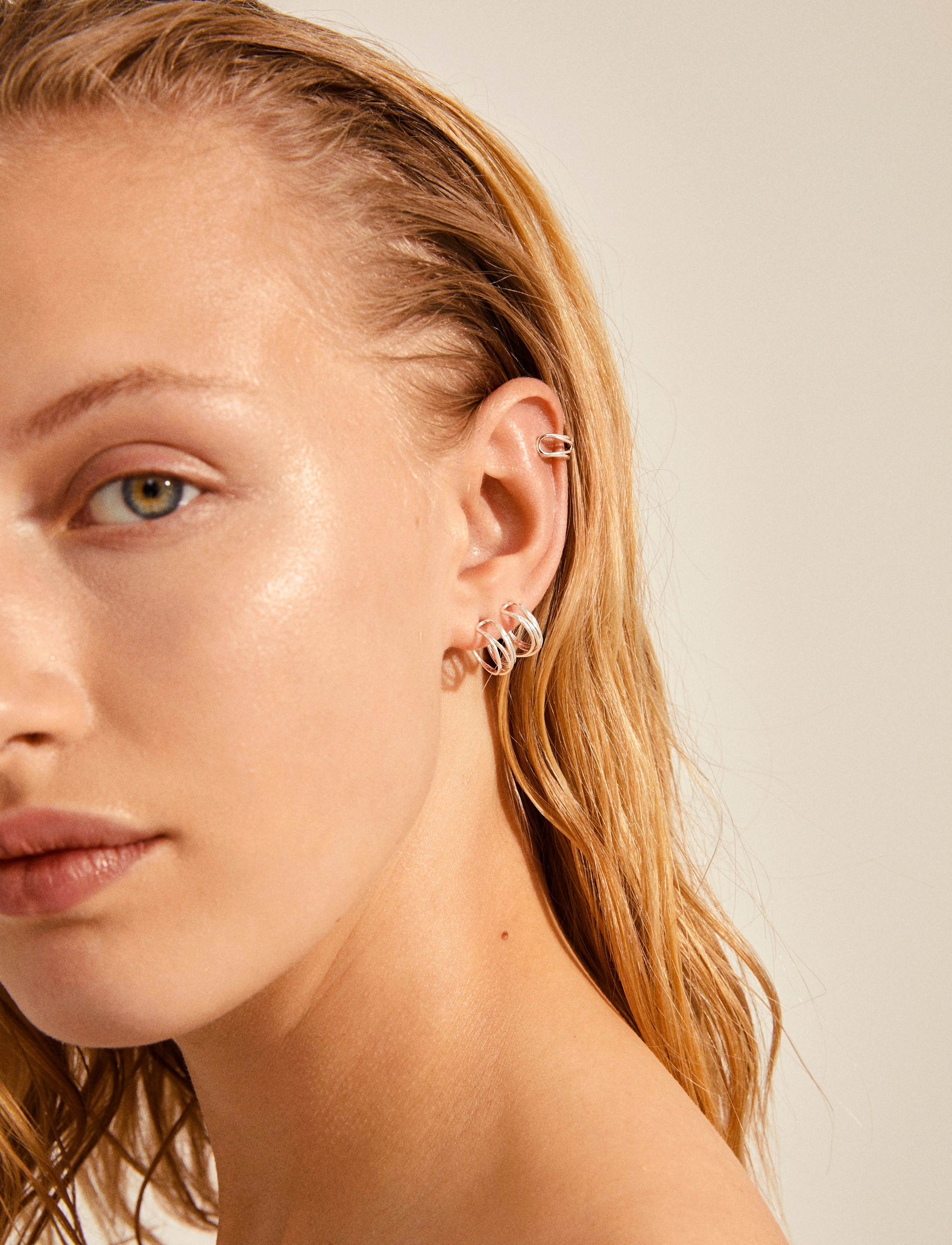 Pilgrim - NATIVE BEAUTY small huggie hoops and ear cuff - silver plated - 1