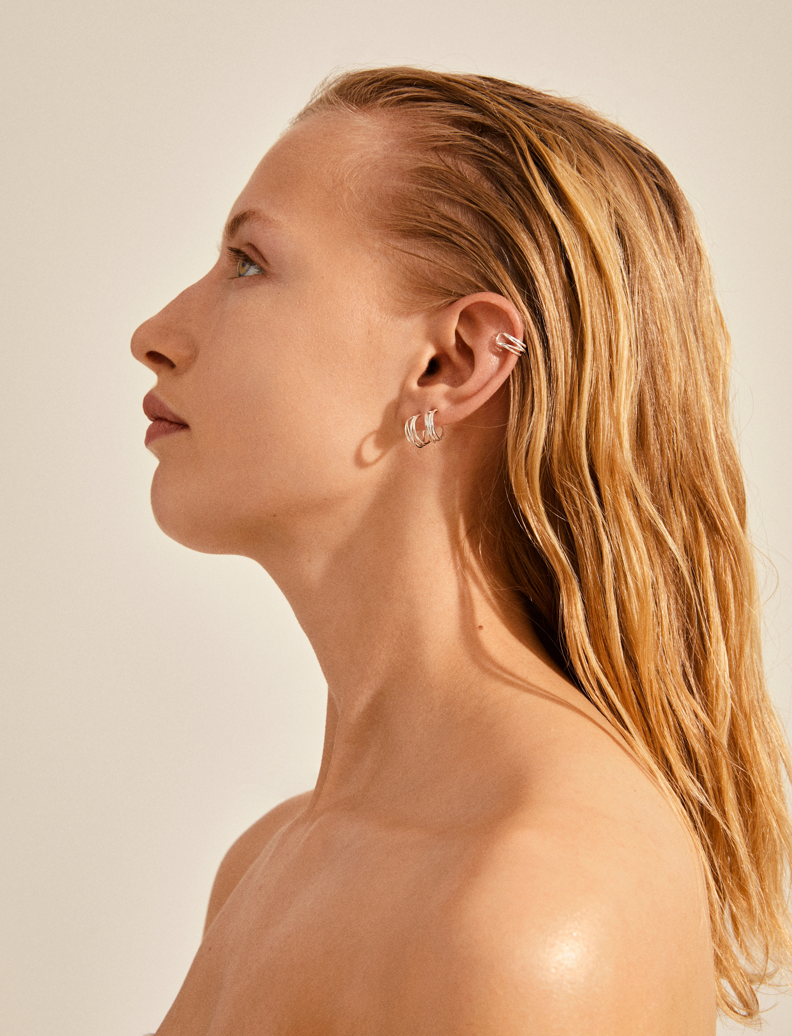 Pilgrim - NATIVE BEAUTY small huggie hoops and ear cuff - silver plated - 2
