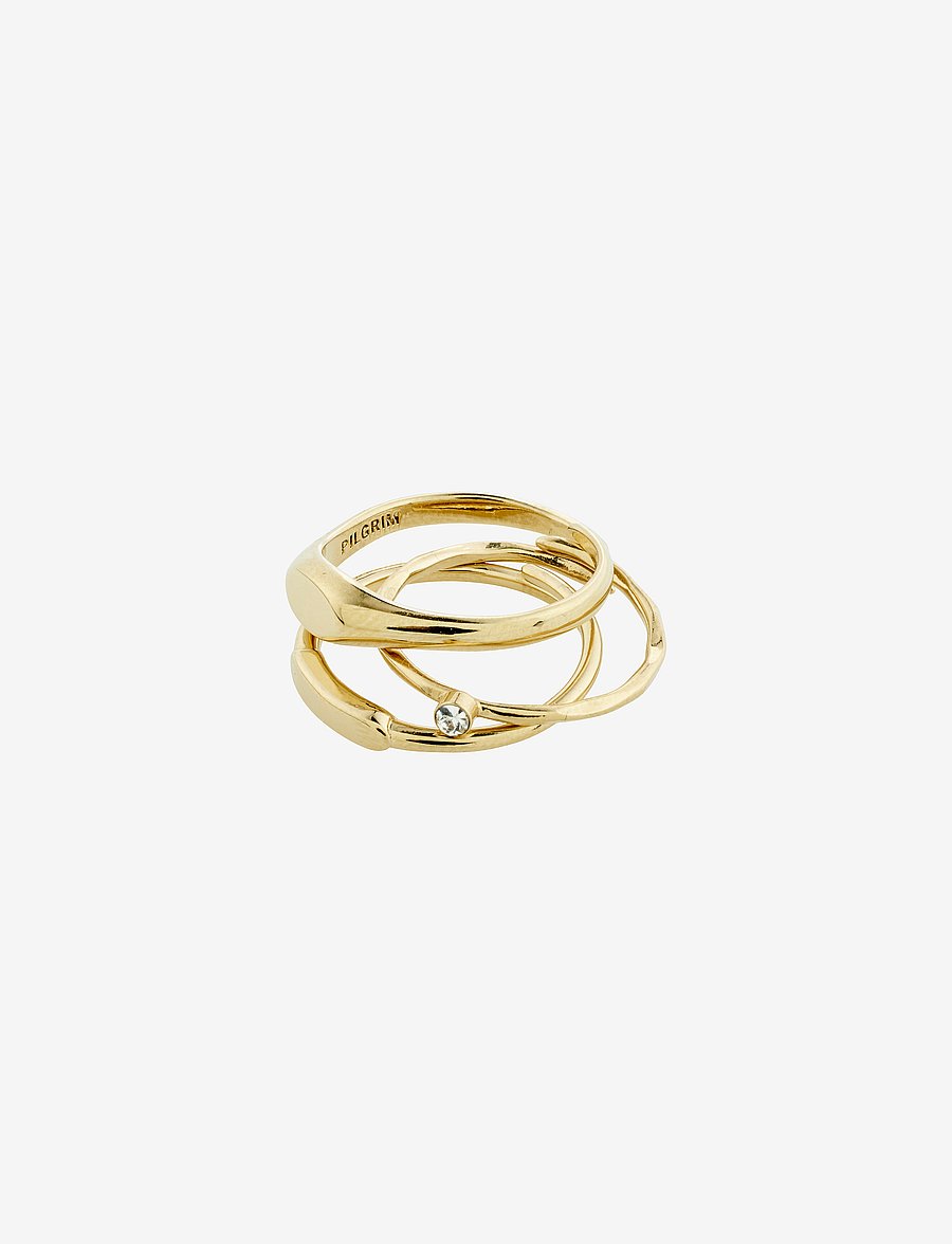 Pilgrim - ECSTATIC stackable rings 3-in-1 set - gold plated - 1