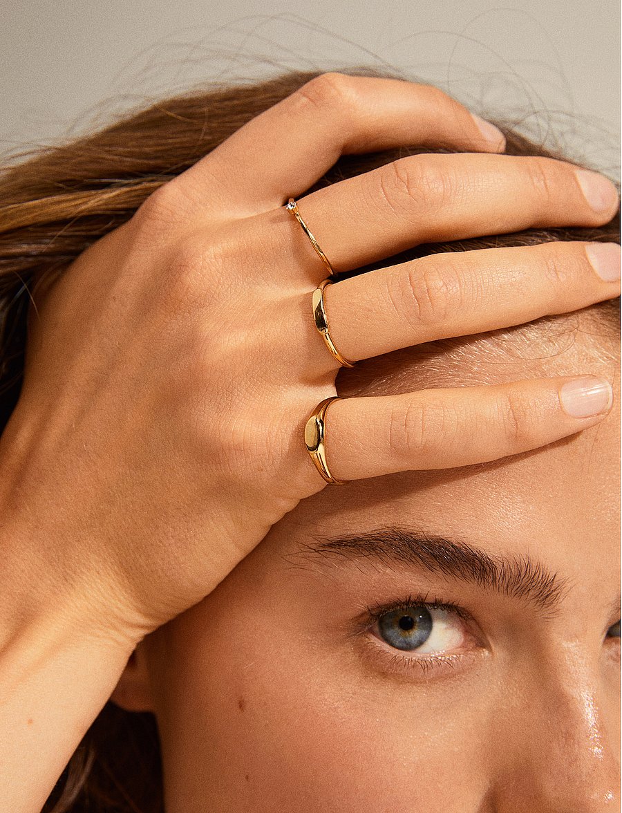 Pilgrim - ECSTATIC stackable rings 3-in-1 set - gold plated - 0