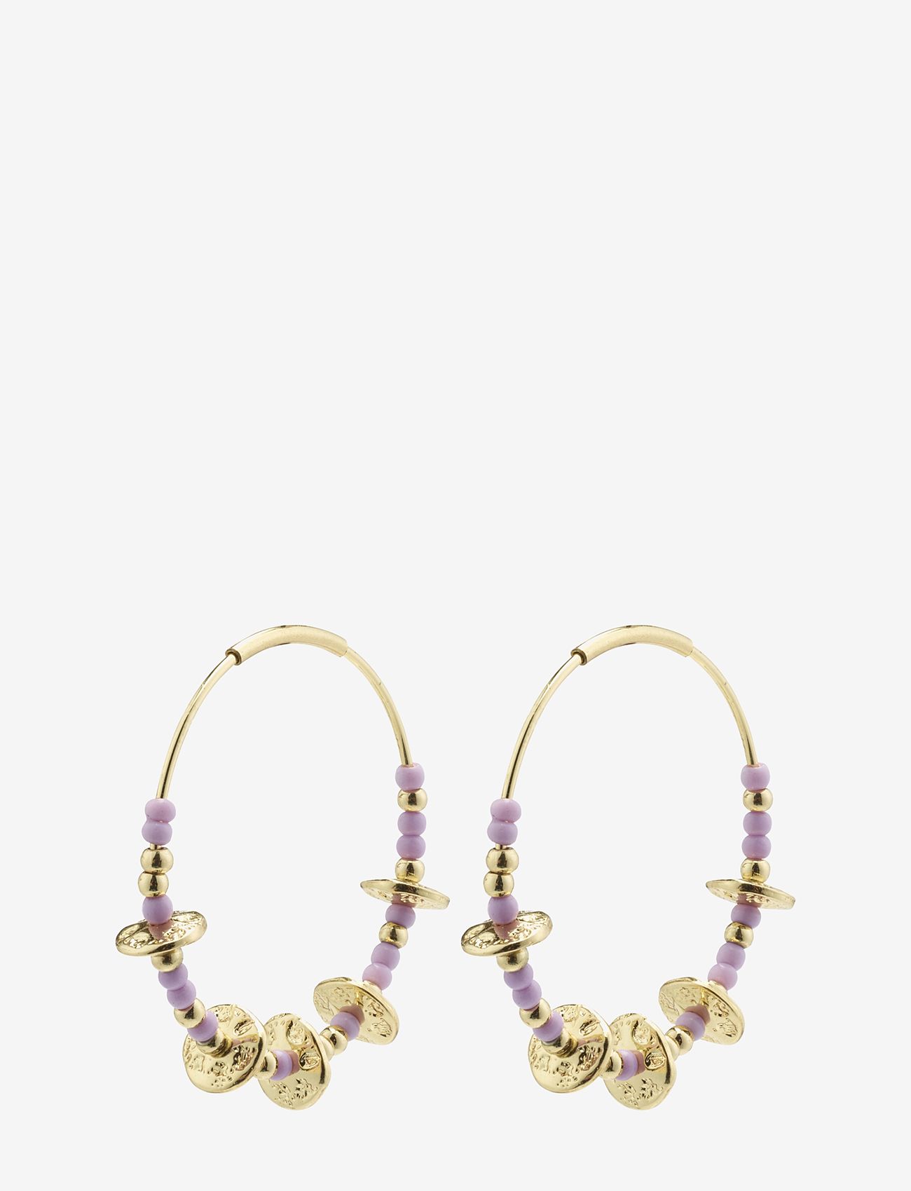 Pilgrim - ENERGETIC purple hoop earrings gold-plated - gold plated - 0