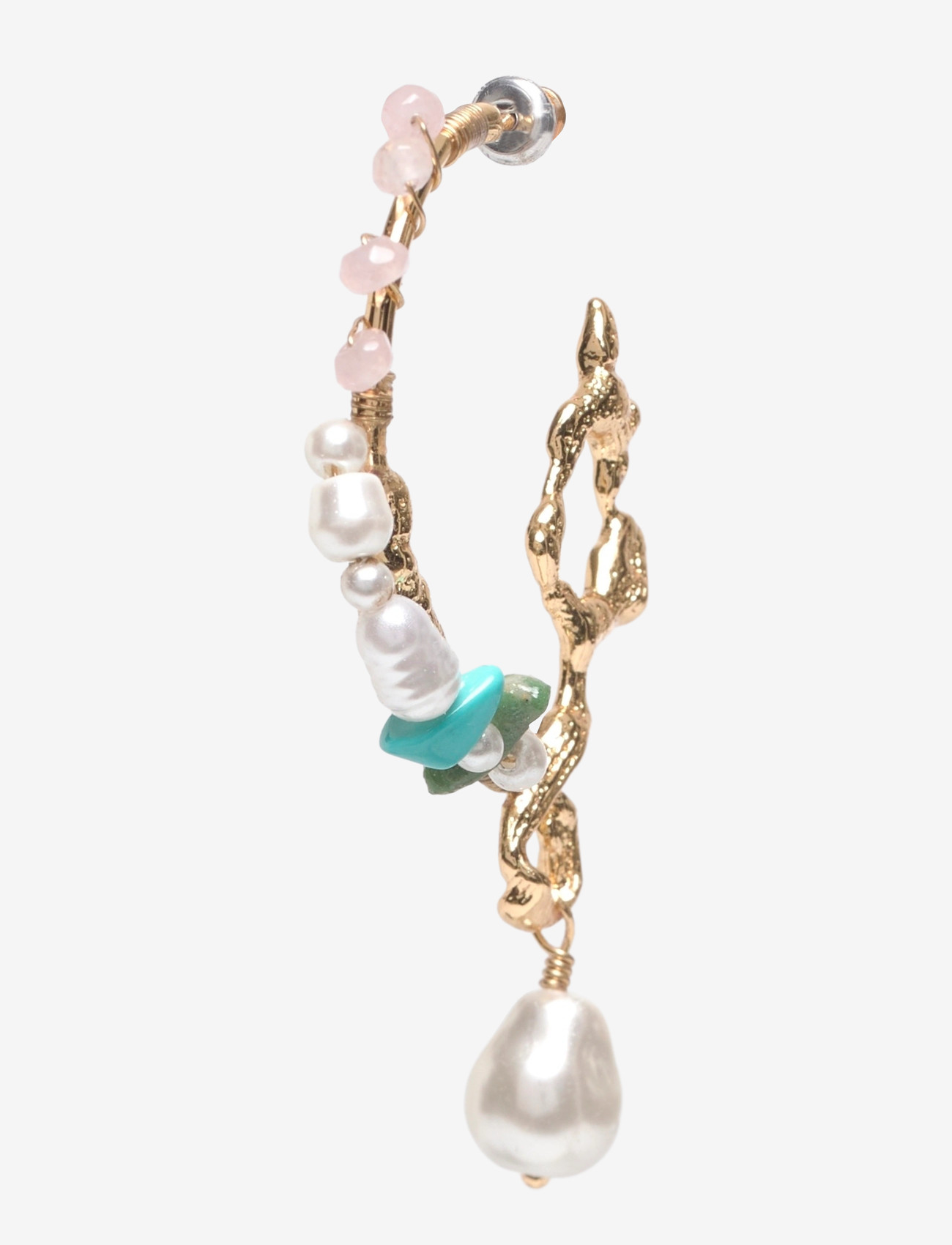 Pilgrim - FORCE large hoop earrings white/gold-plated - hoops - gold plated - 1