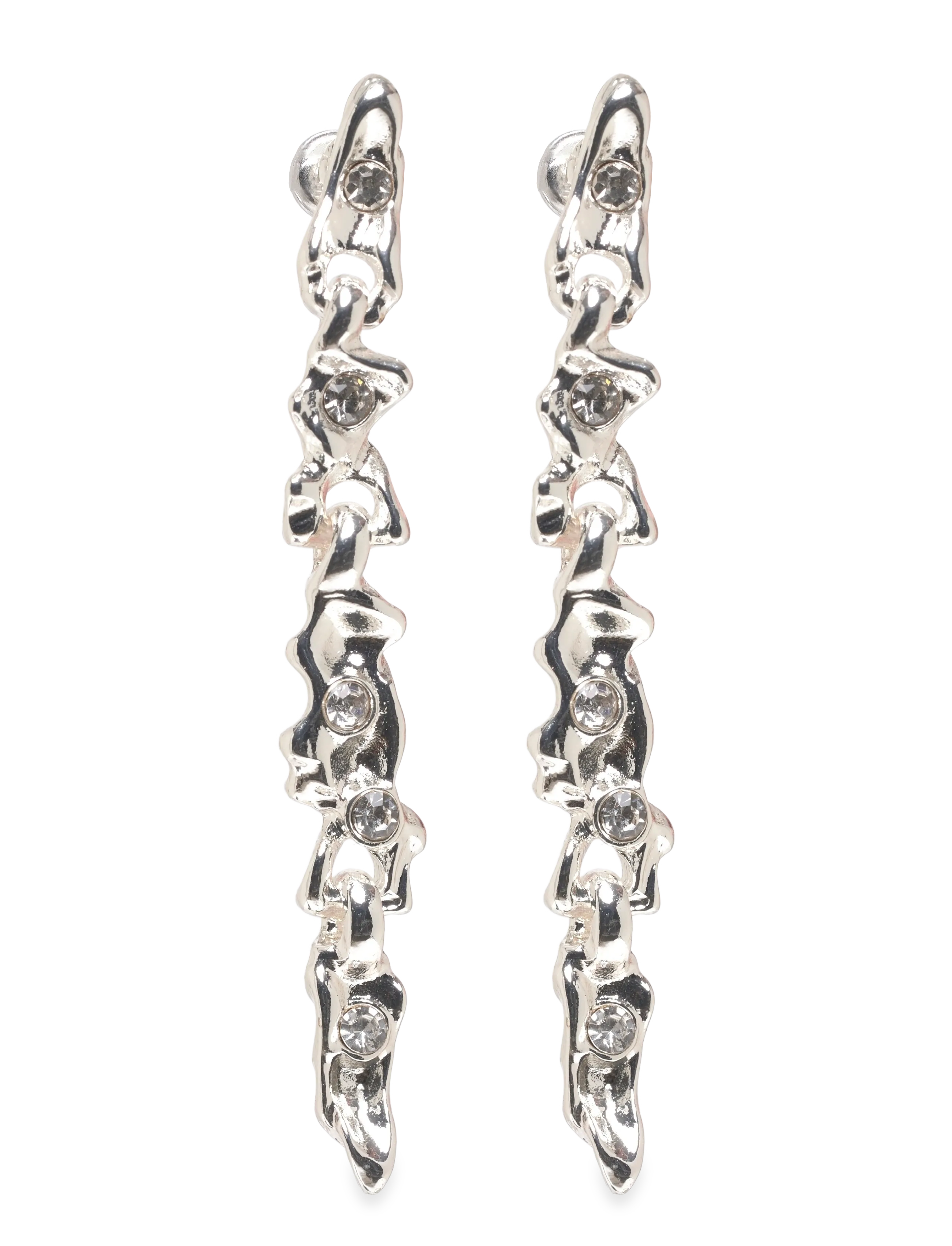 Pilgrim Sunset Crystal Earrings Silver-Plated, Kvinder, Krystal Hængeøreringe, Sølv, Str: ONE SIZE