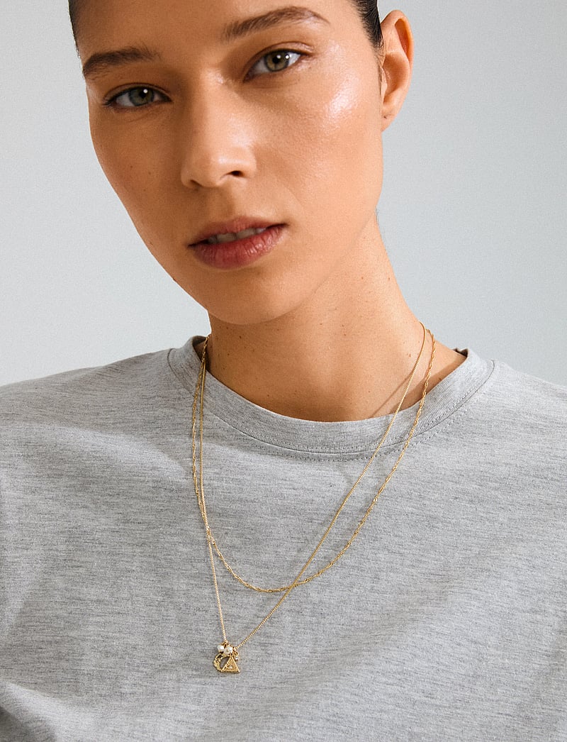 Pilgrim - BETWEEN necklace 2-in-1 gold-plated - perlekæder - gold plated - 0