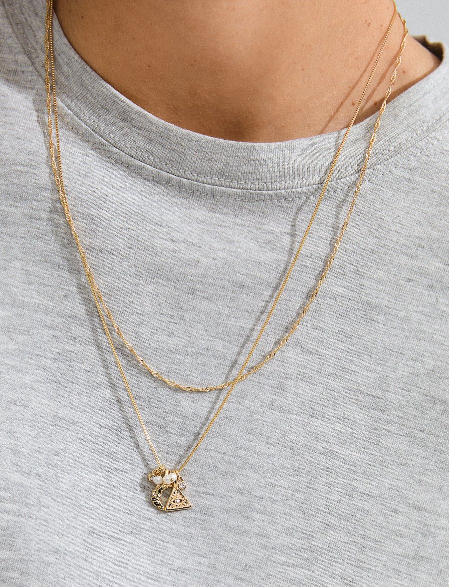 Pilgrim - BETWEEN necklace 2-in-1 gold-plated - perlenketten - gold plated - 3