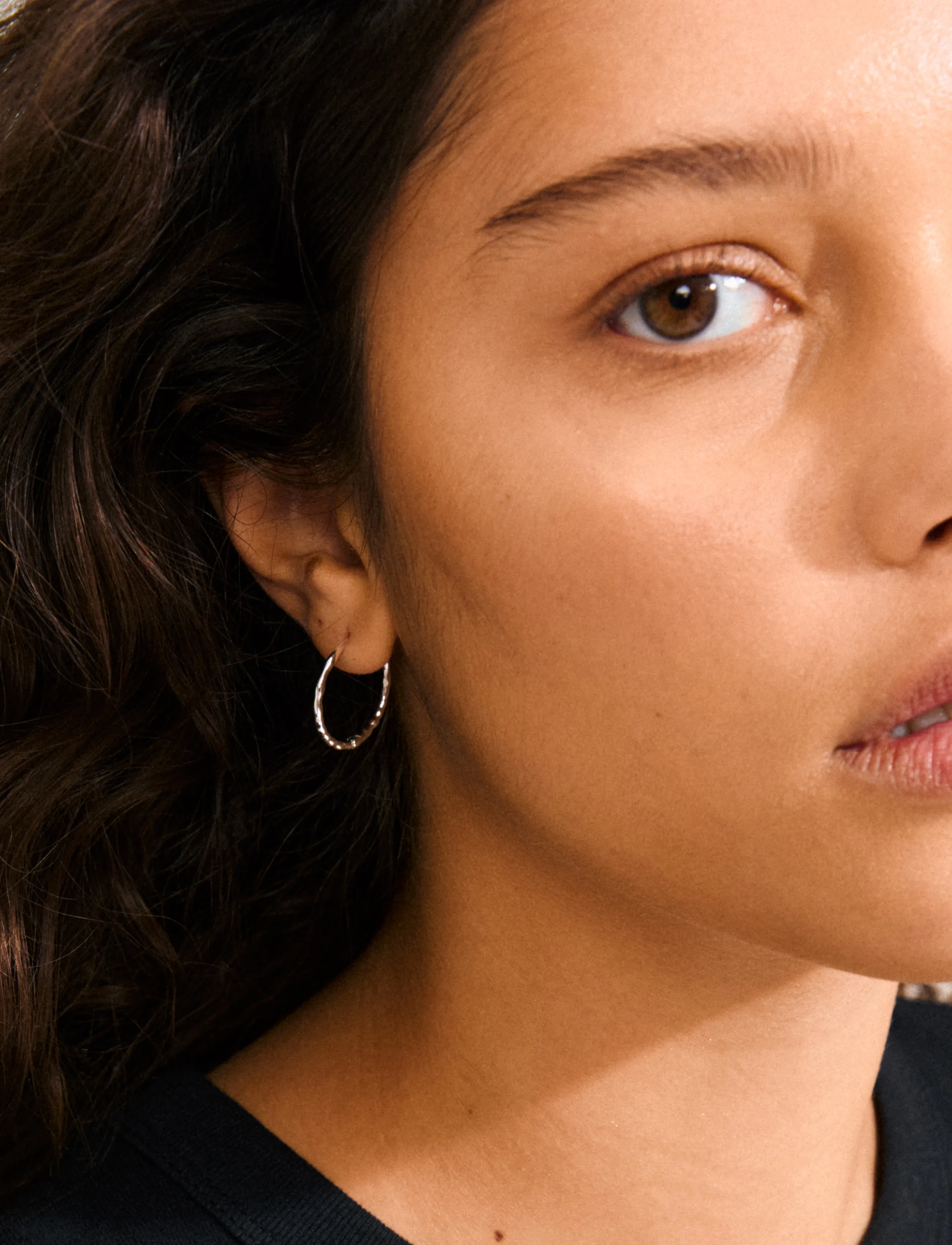 Pilgrim Between Hoops Silver-Plated, One Size, Earrings, Silber - Hoops, Frauen
