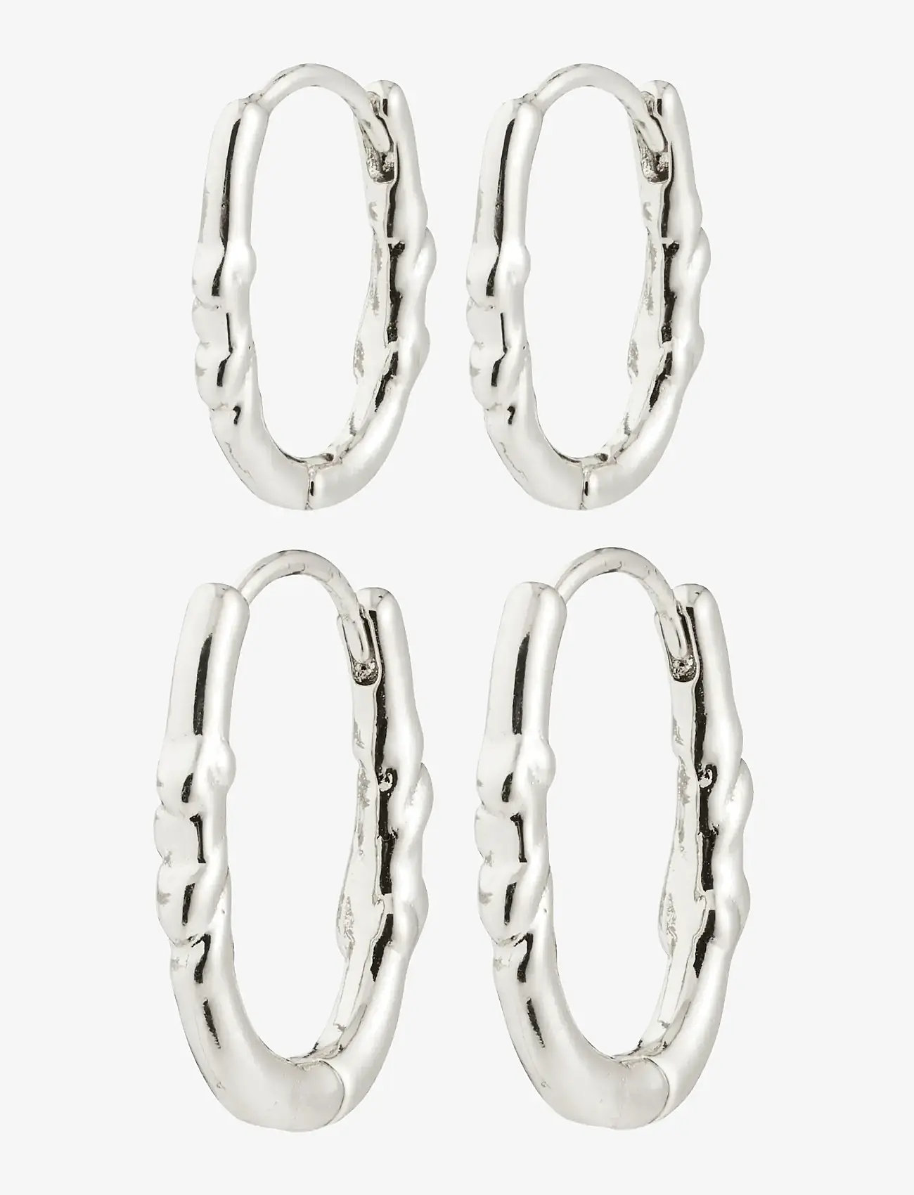 Pilgrim - SENSE hoop earrings, 2-in-1 set, silver-plated - hoops - silver plated - 1