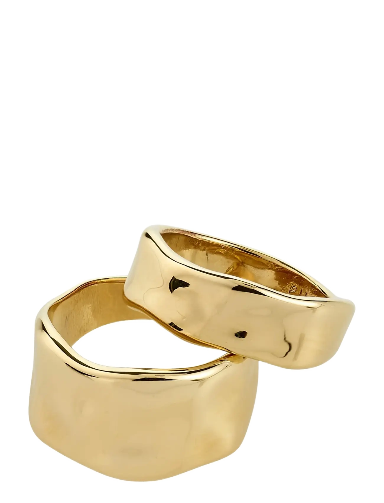 Pilgrim EMBER rings 2-in-1 set, gold-plated - Officewear - GOLD PLATED / gold