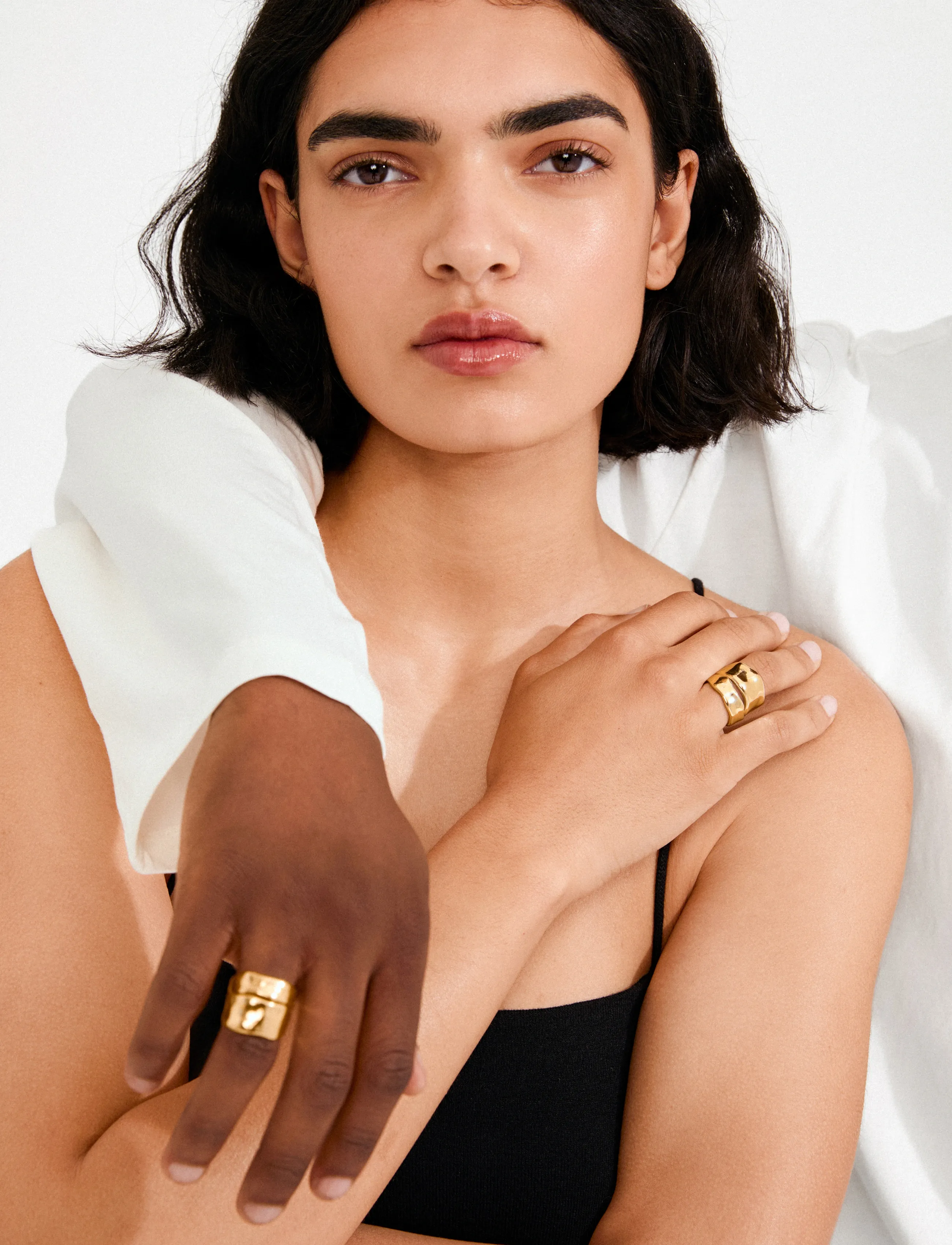 Pilgrim Ember Rings 2-In-1 Set, Gold-Plated, One Size, Jewellery, Gold - Rings, Frauen