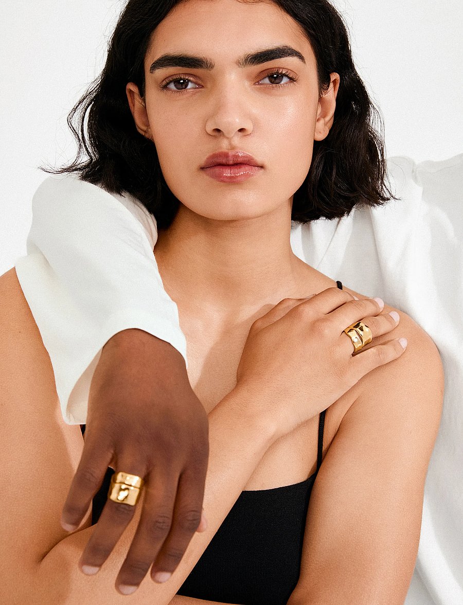 Pilgrim - EMBER rings 2-in-1 set, gold-plated - kristības - gold plated - 0
