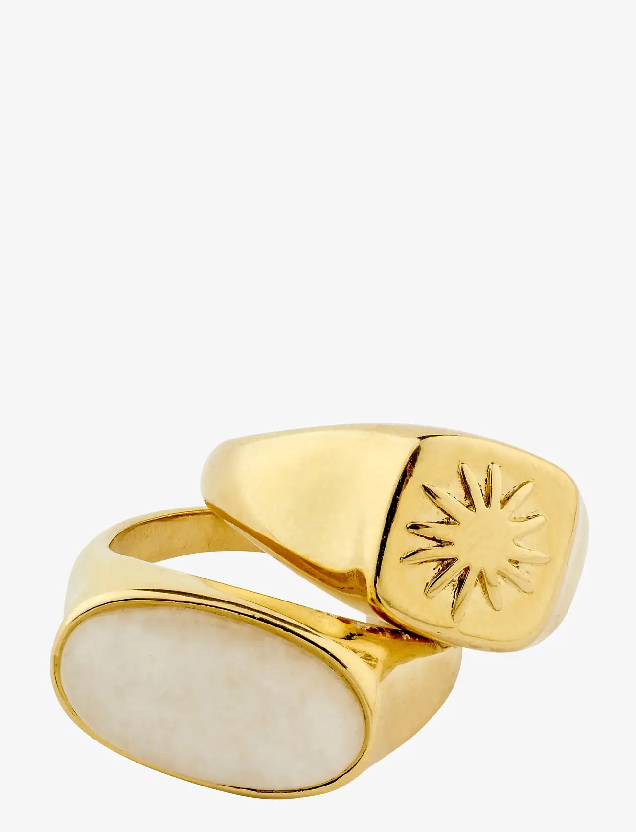 Pilgrim - PRISM rings 2-in-1 set, gold-plated - rings - gold plated - 1