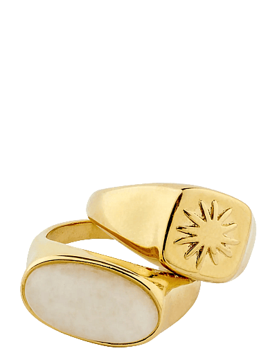 Prism Rings 2-In-1 Set, Gold-Plated - Ringe