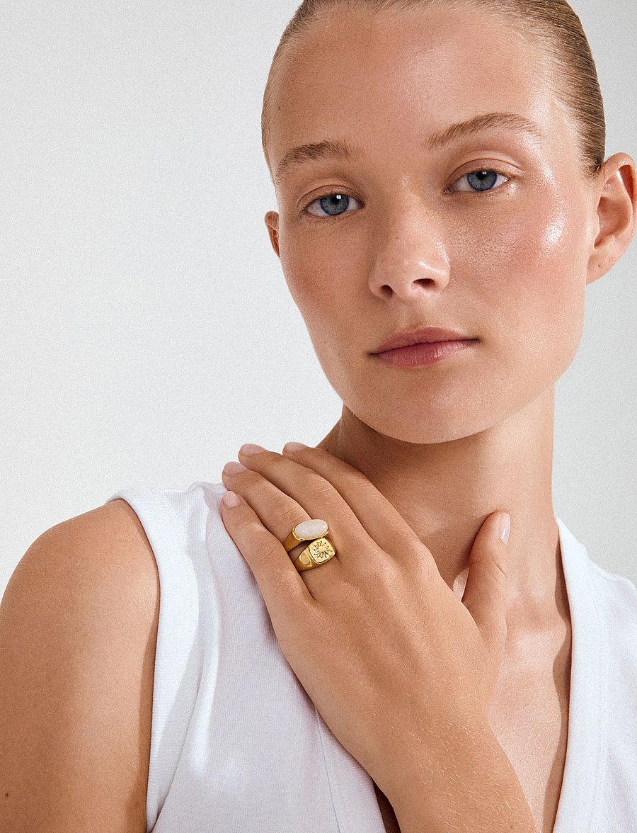 Pilgrim - PRISM rings 2-in-1 set, gold-plated - konfirmation - gold plated - 0