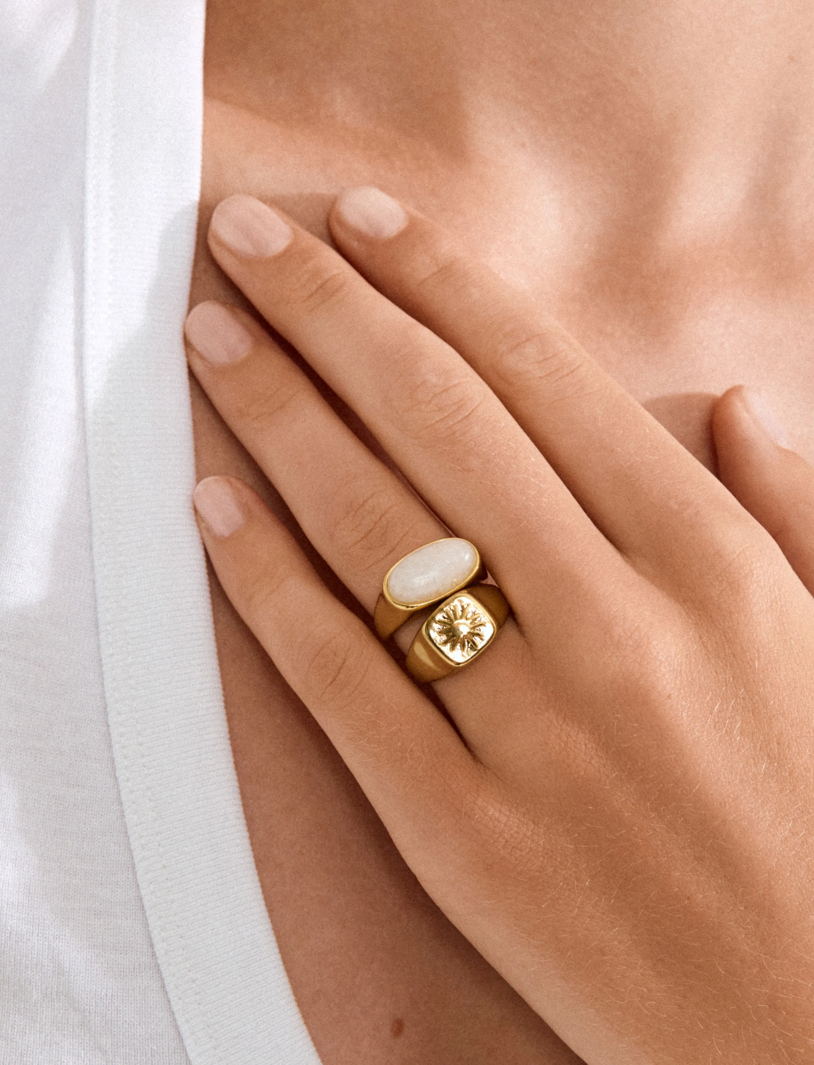Pilgrim - PRISM rings 2-in-1 set, gold-plated - confirmation - gold plated - 2
