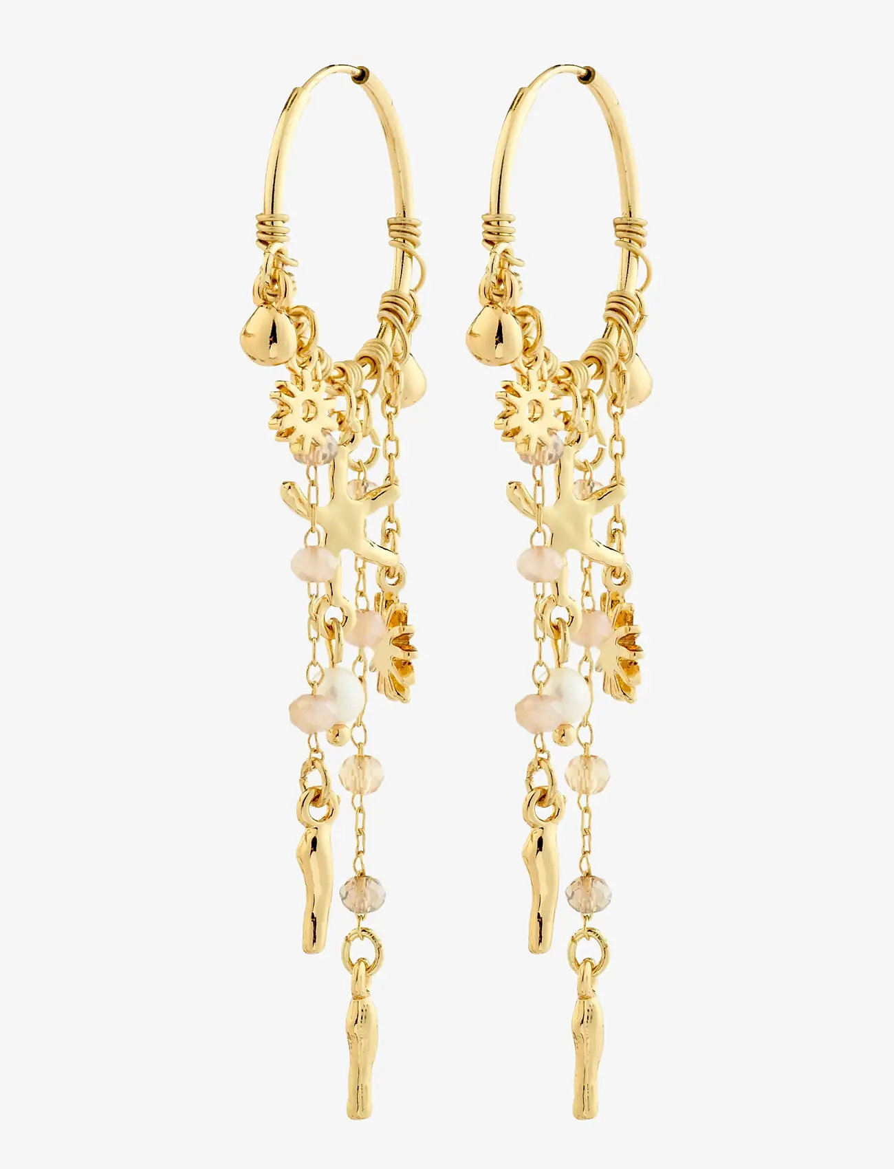 Pilgrim - PRISM hoop earrings gold-plated - perleøreringe - gold plated - 1