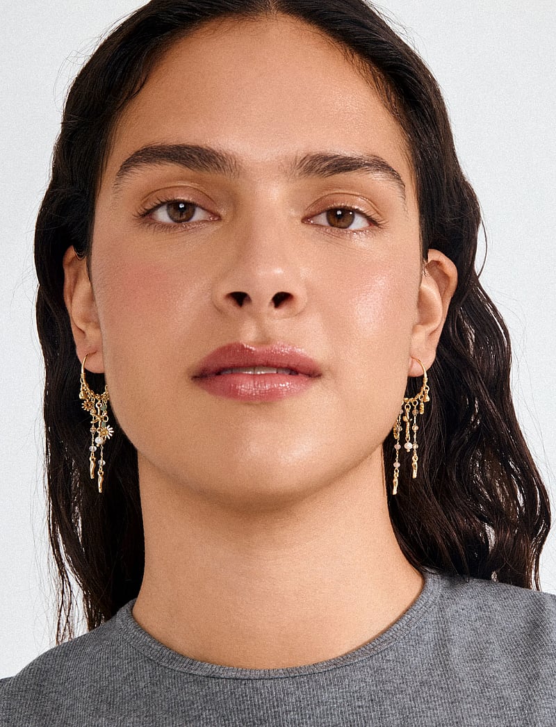 Pilgrim - PRISM hoop earrings gold-plated - perleøreringe - gold plated - 0