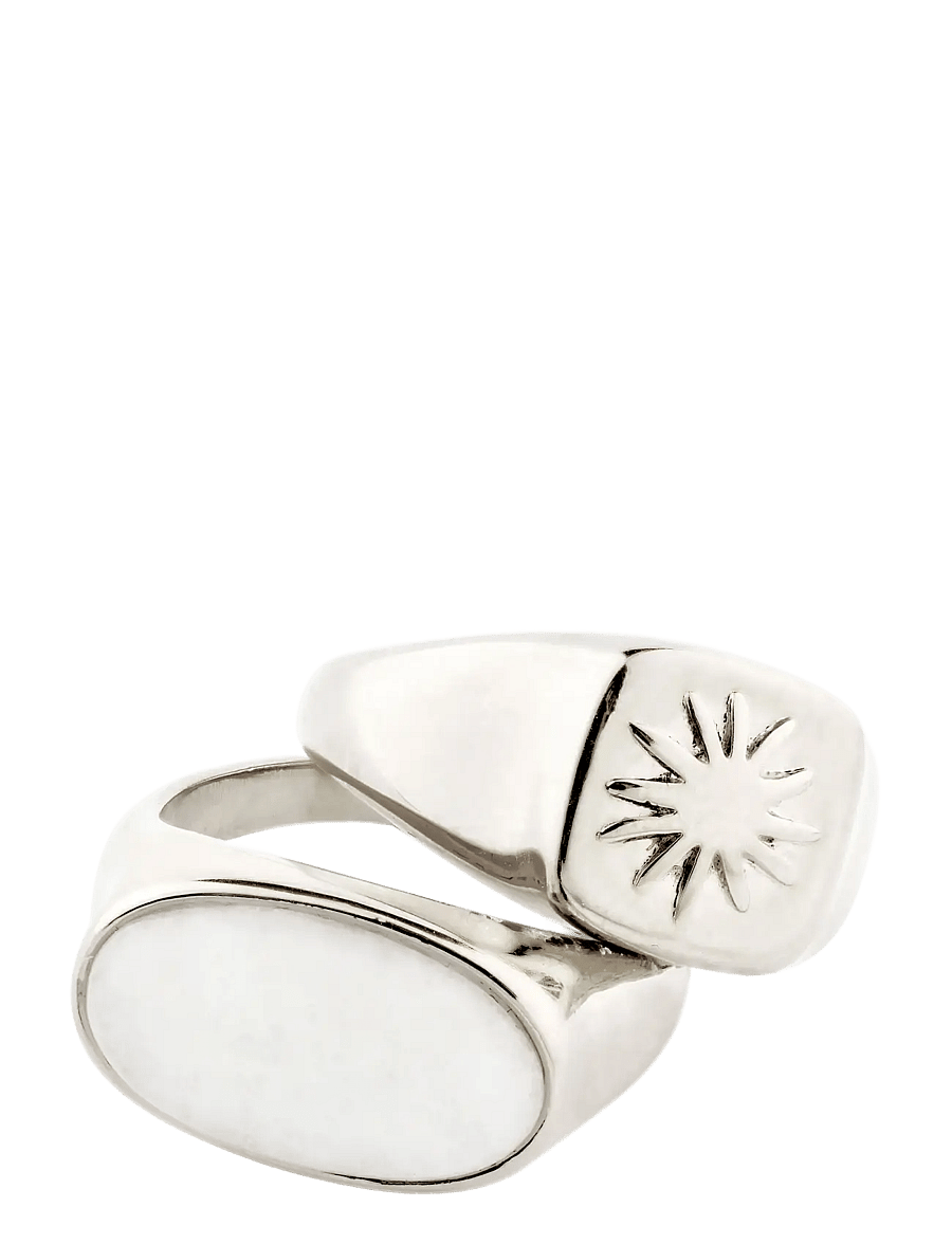 Pilgrim - PRISM rings 2-in-1 set, silver-plated - konfirmation - silver plated - 1