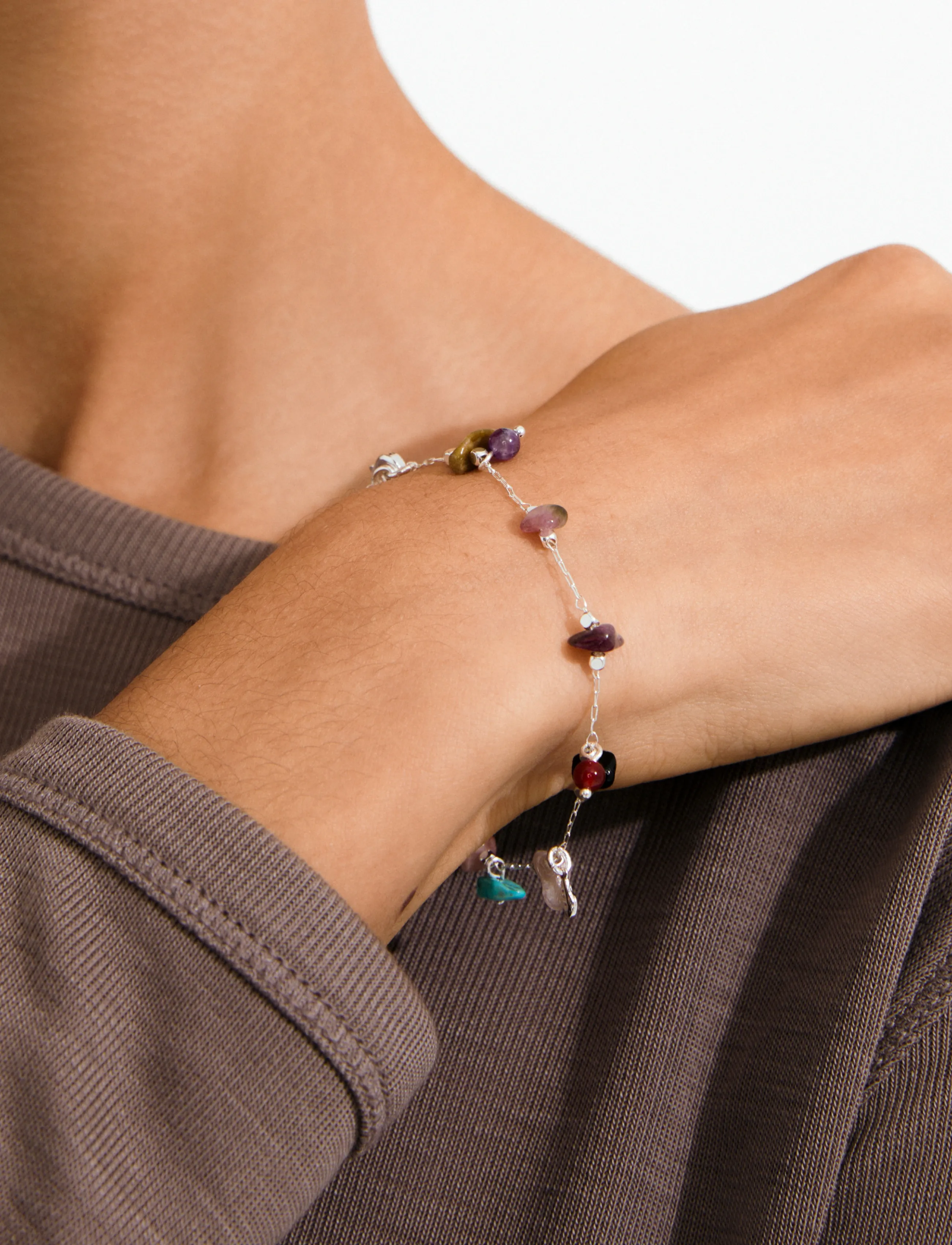Pilgrim - HERE bracelet silver-plated/multi - kettenarmbänder - silver plated - 2