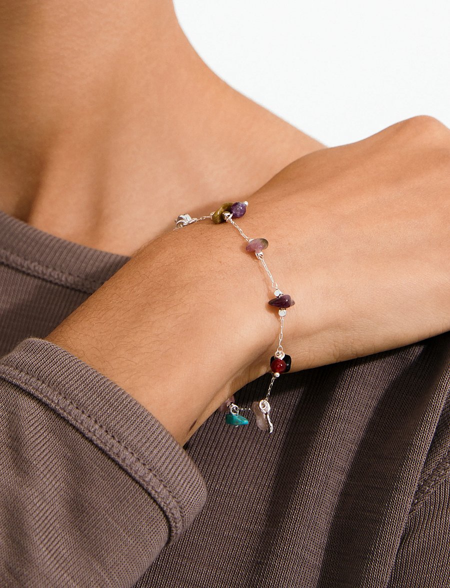 Pilgrim - HERE bracelet silver-plated/multi - kettenarmbänder - silver plated - 2