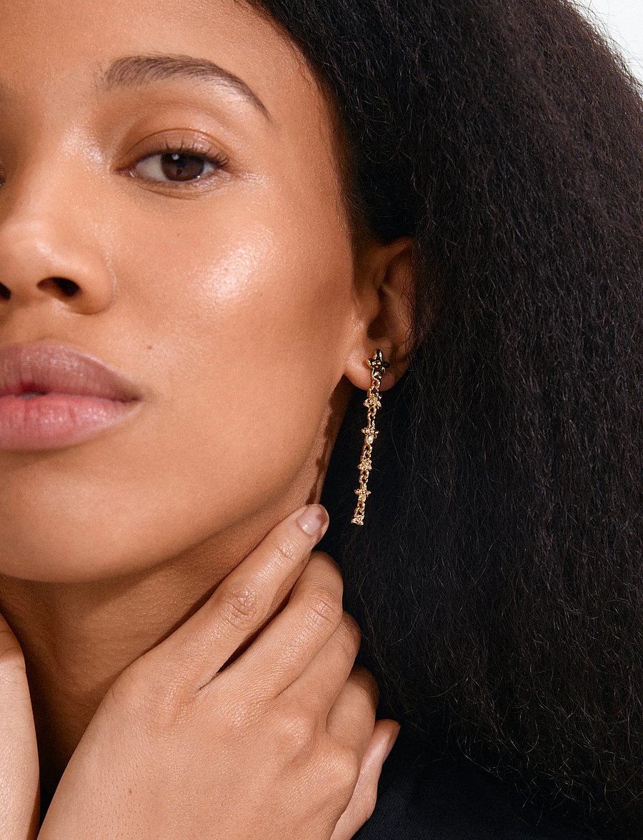 Pilgrim - TRACE earrings gold-plated - rippuvad kõrvarõngad - gold plated - 2