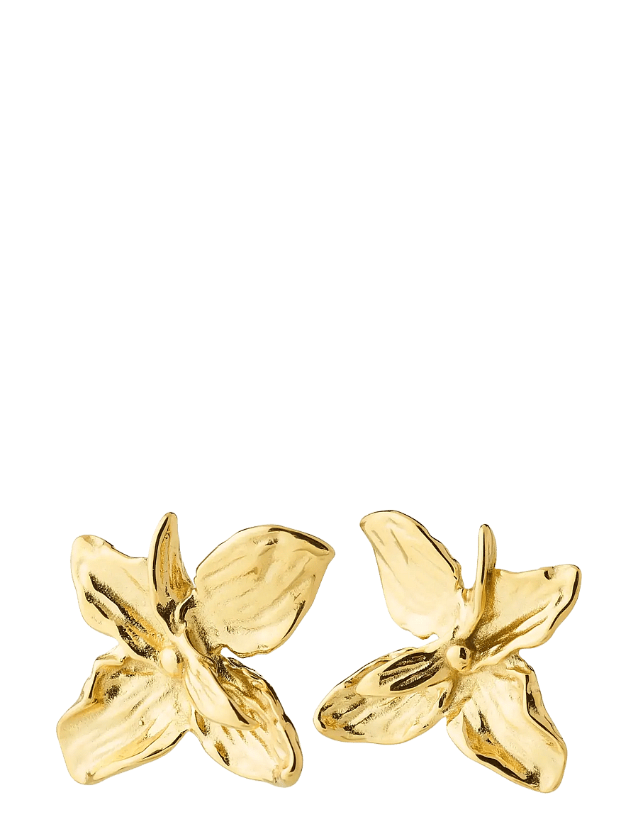 Pilgrim - TRACE flower earrings gold-plated - gold plated - 1