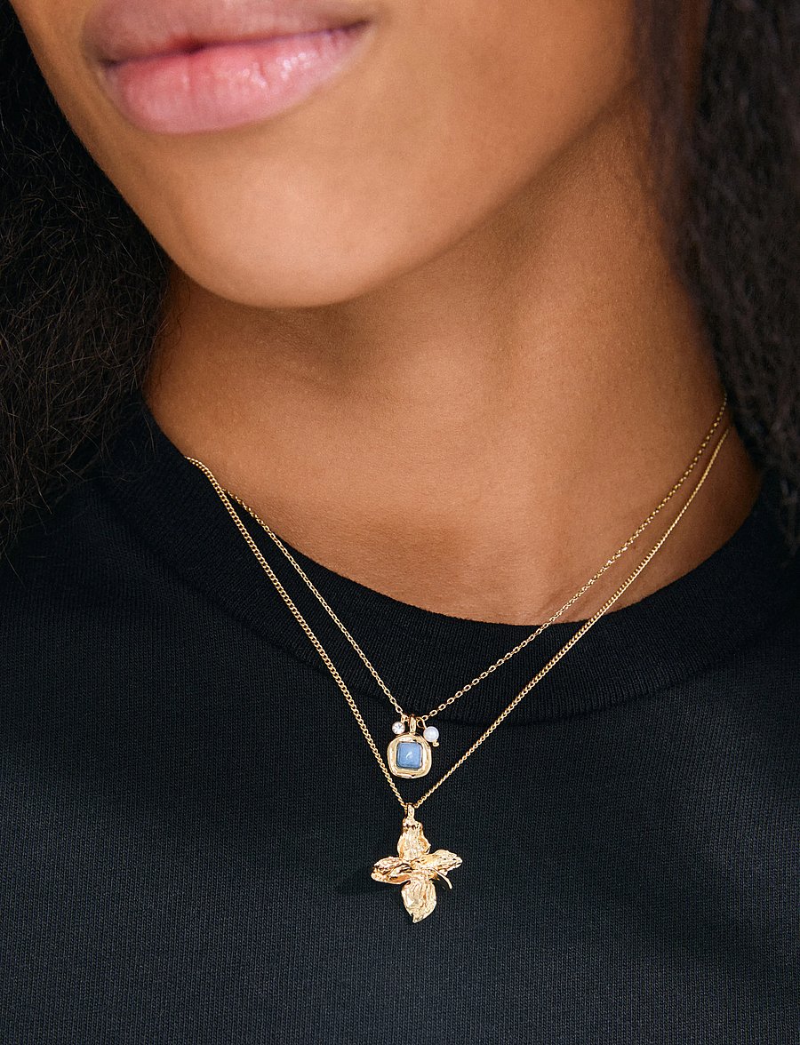 Pilgrim - TRACE necklaces 2-in-1 set, gold-plated - gold plated - 0