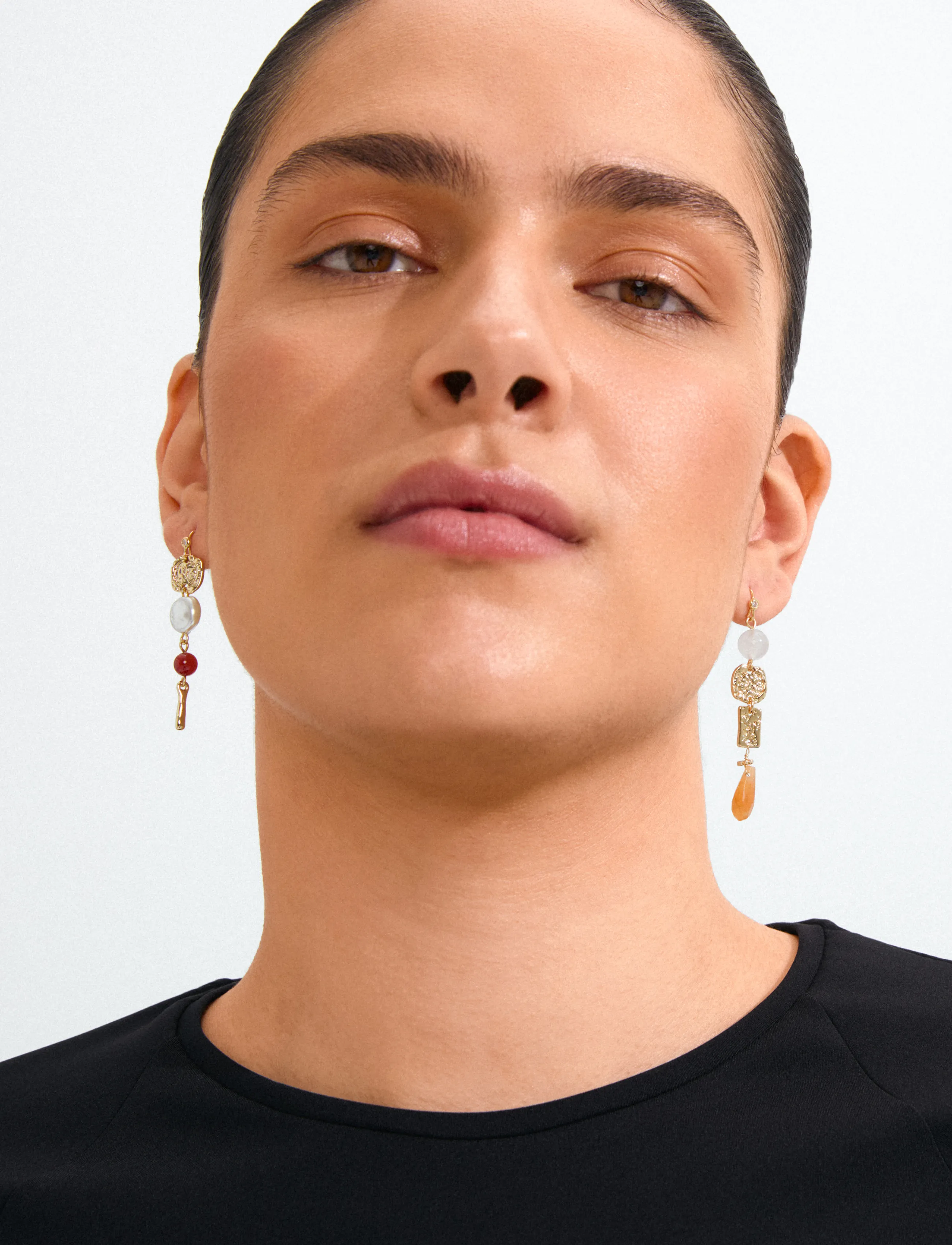 Pilgrim Trace Earrings Gold-Plated/Multi, Damen, Tropfen Ohrringe, Gold, Gr.ONE SIZE
